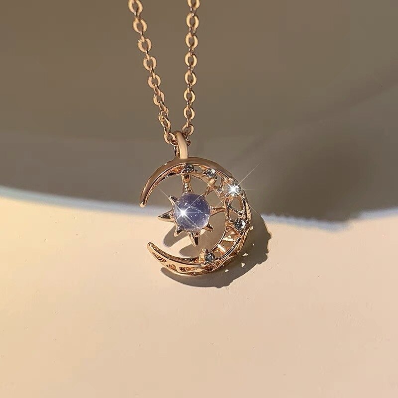 Sun Moon Moonlight Stone Necklace