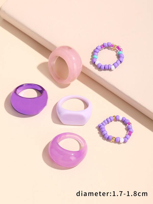6pcs Beaded Ring