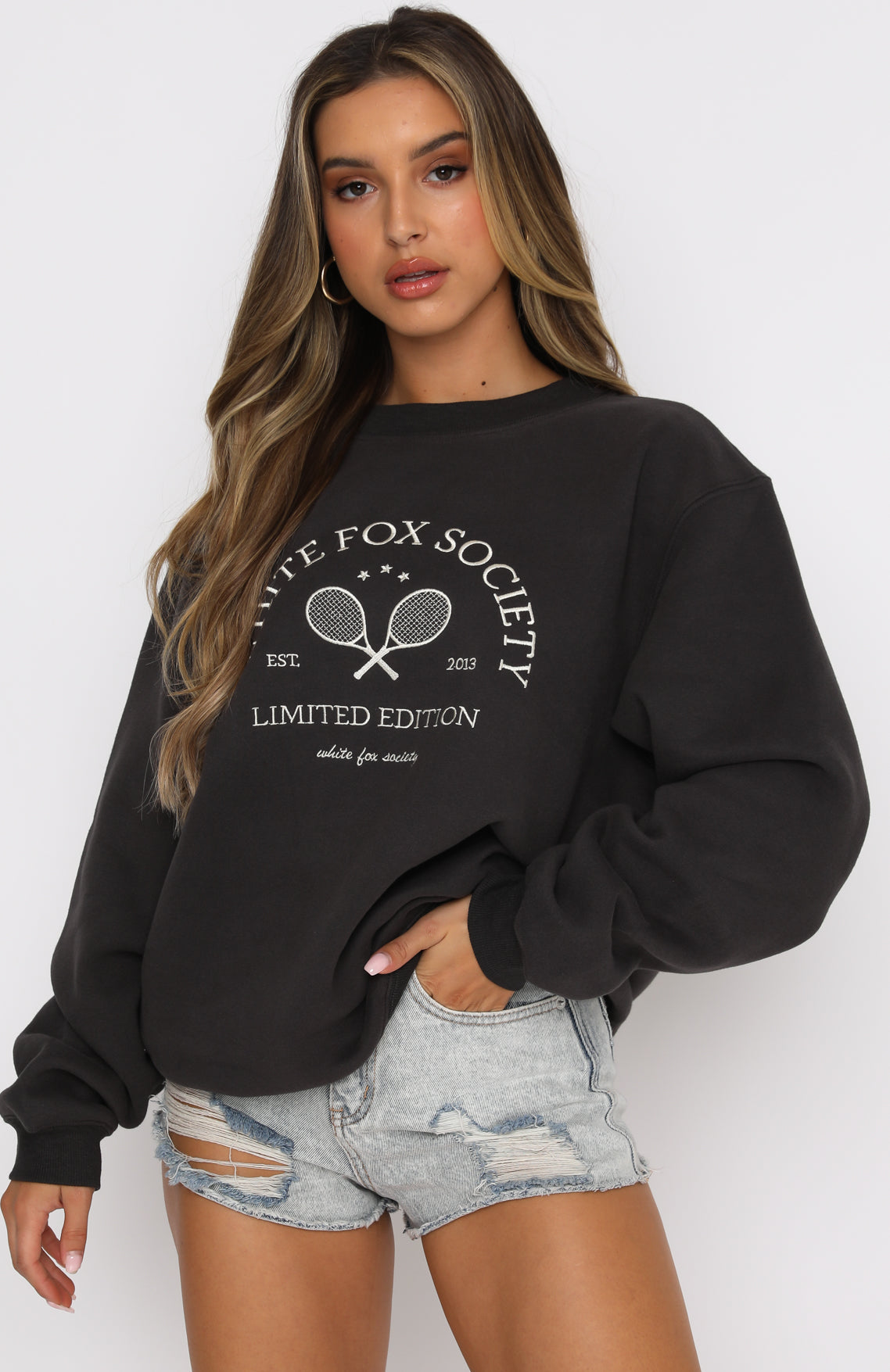 City Escape Oversized Sweater Charcoal