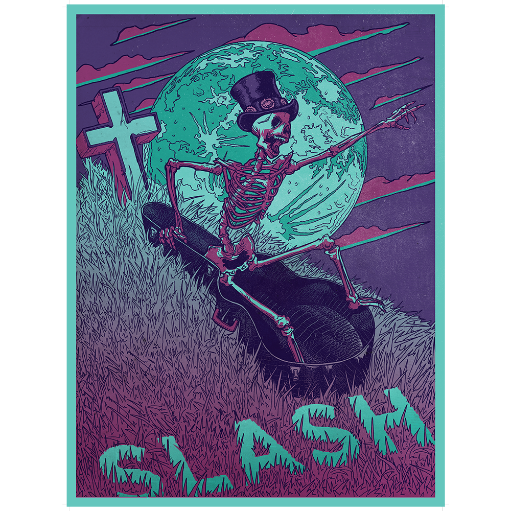 Slash Guitar Coffin Poster