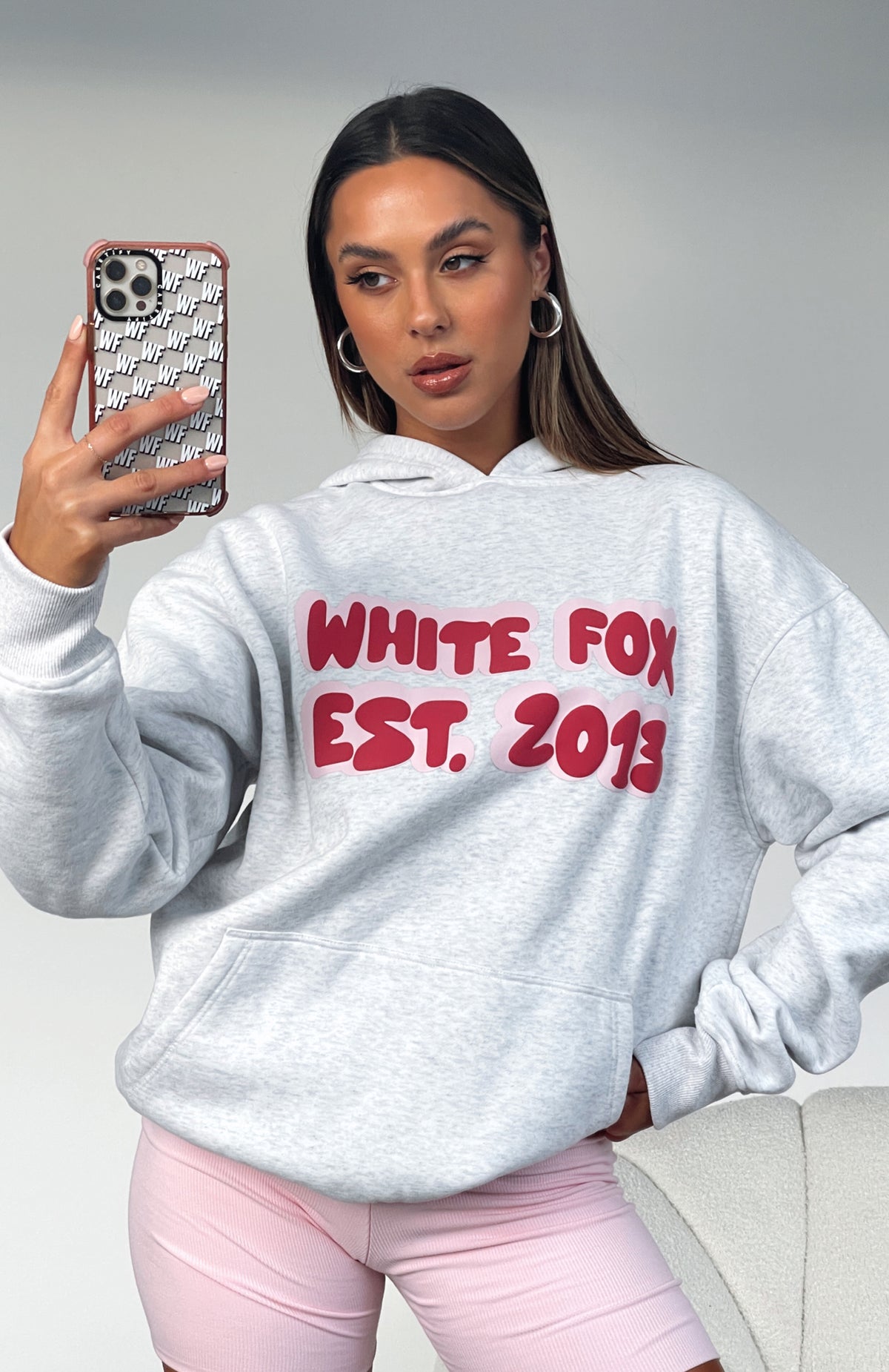 Set New Limits Oversized Hoodie Grey Marle