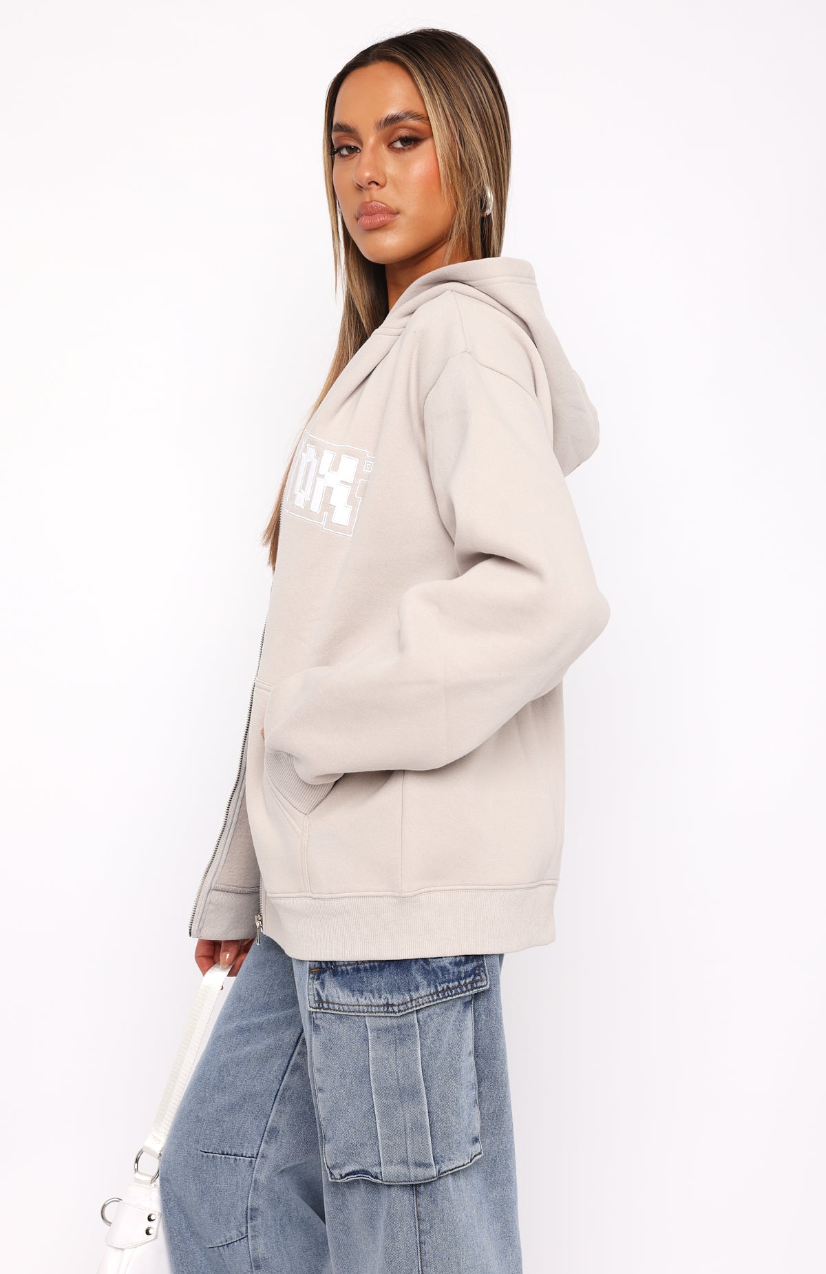 Match My Energy Zip Front Hoodie Moon