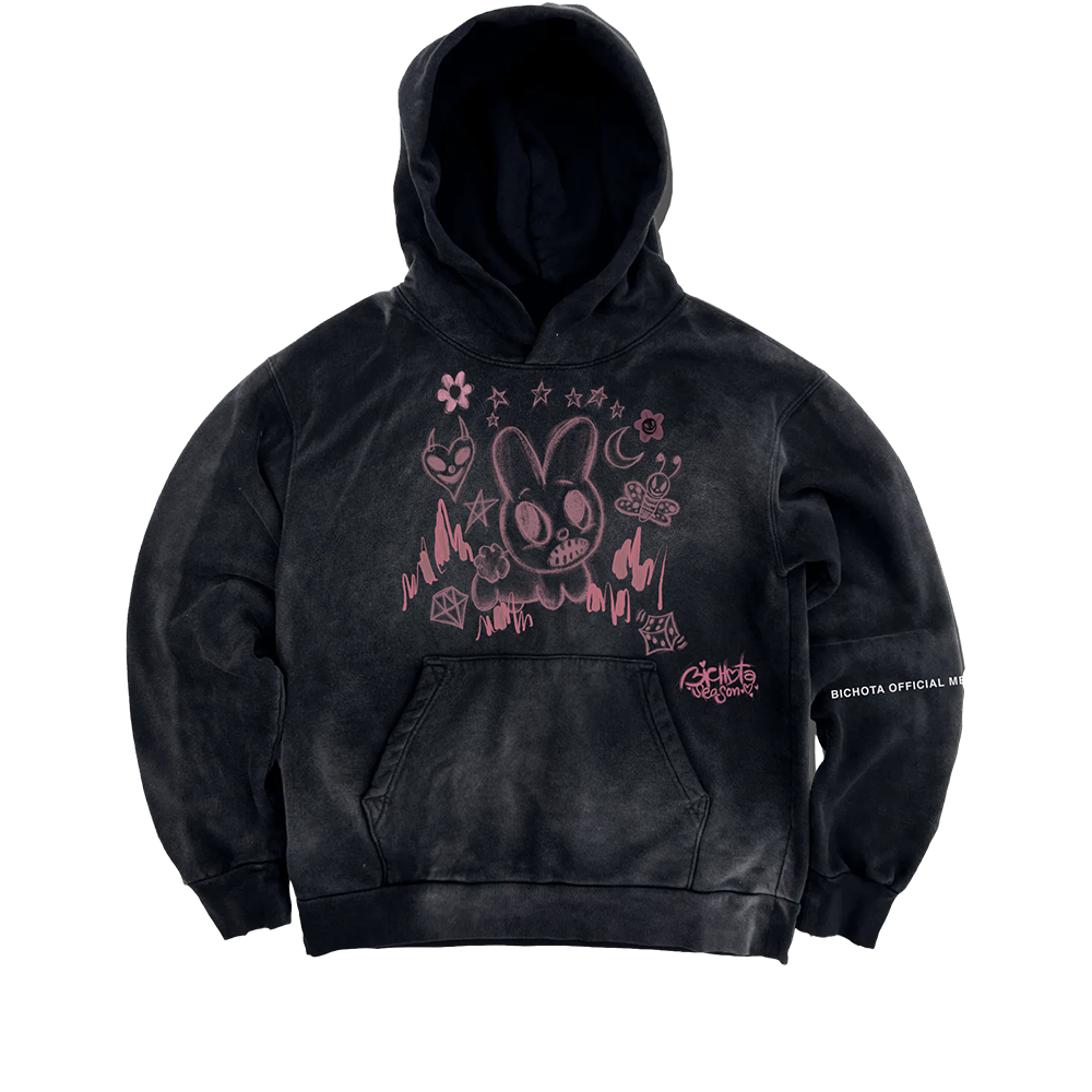 Karol G   Bichota Season Bunny Washed Black Hoodie