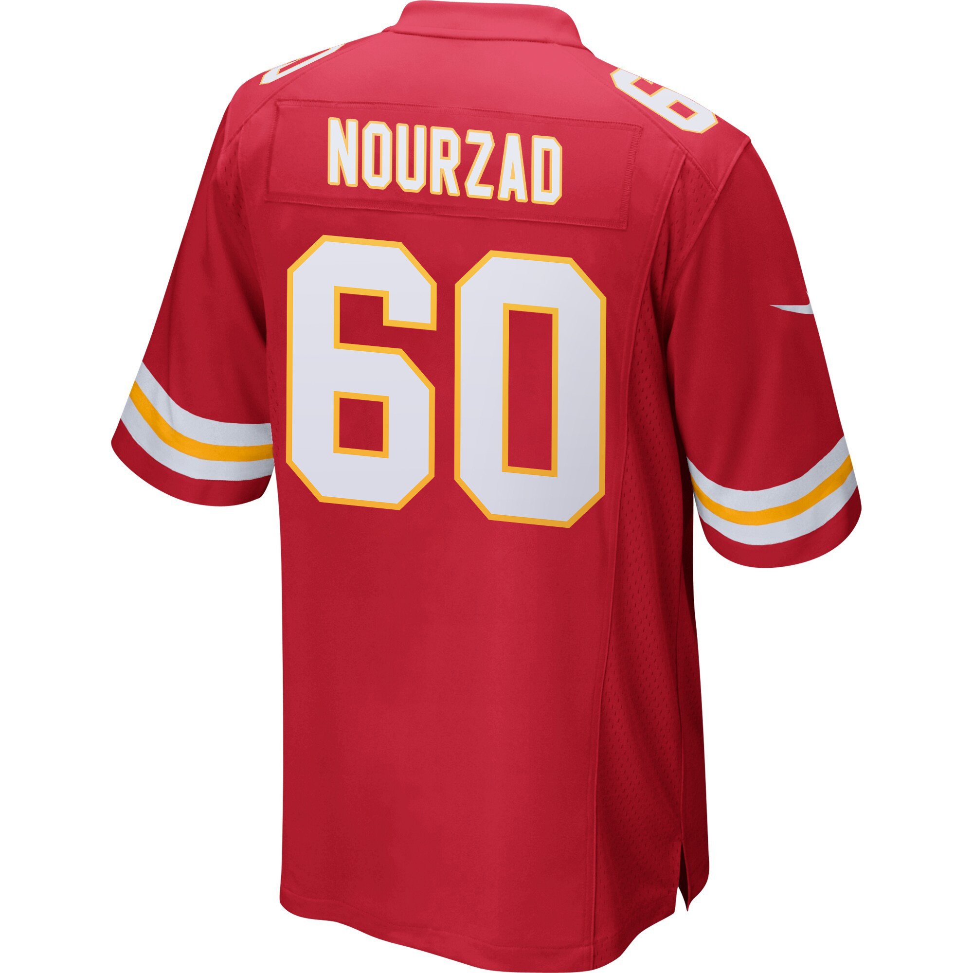 Hunter Nourzad 60 Kansas City Chiefs Super Bowl LIX Champions Patch New Orleans Where Legends Are Made' EMBROIDERED Game Red NFL Jersey Men's