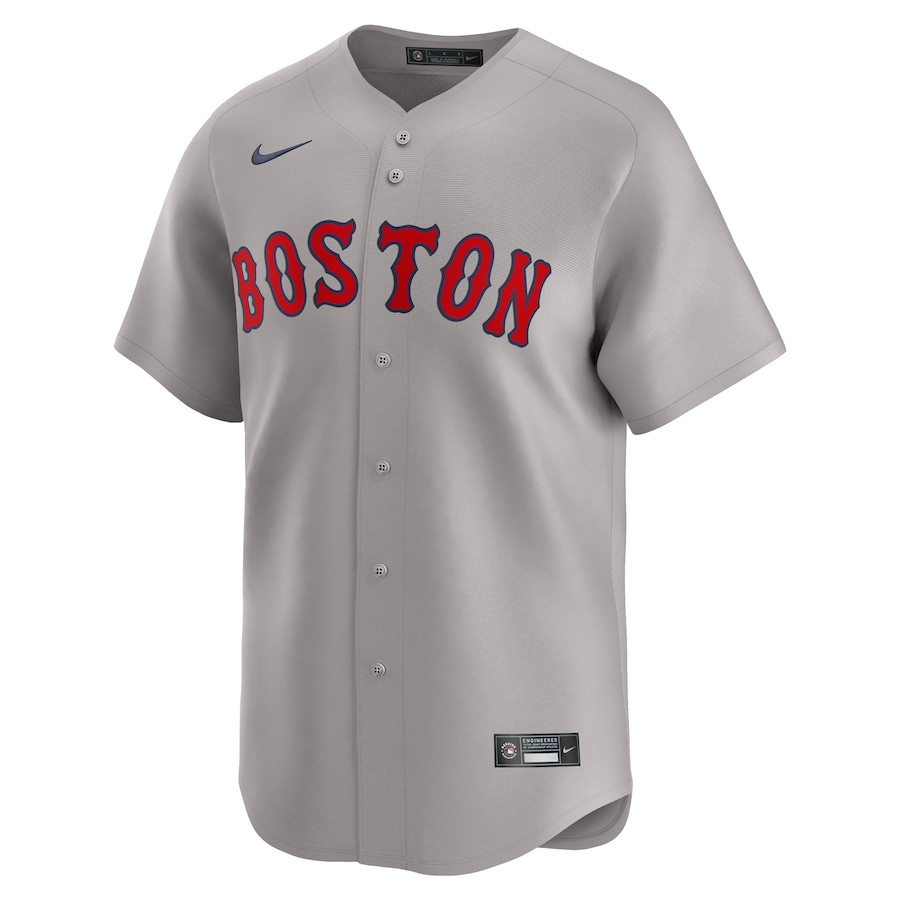 Boston Red Sox Away Limited Custom Gray MLB Jersey Men's