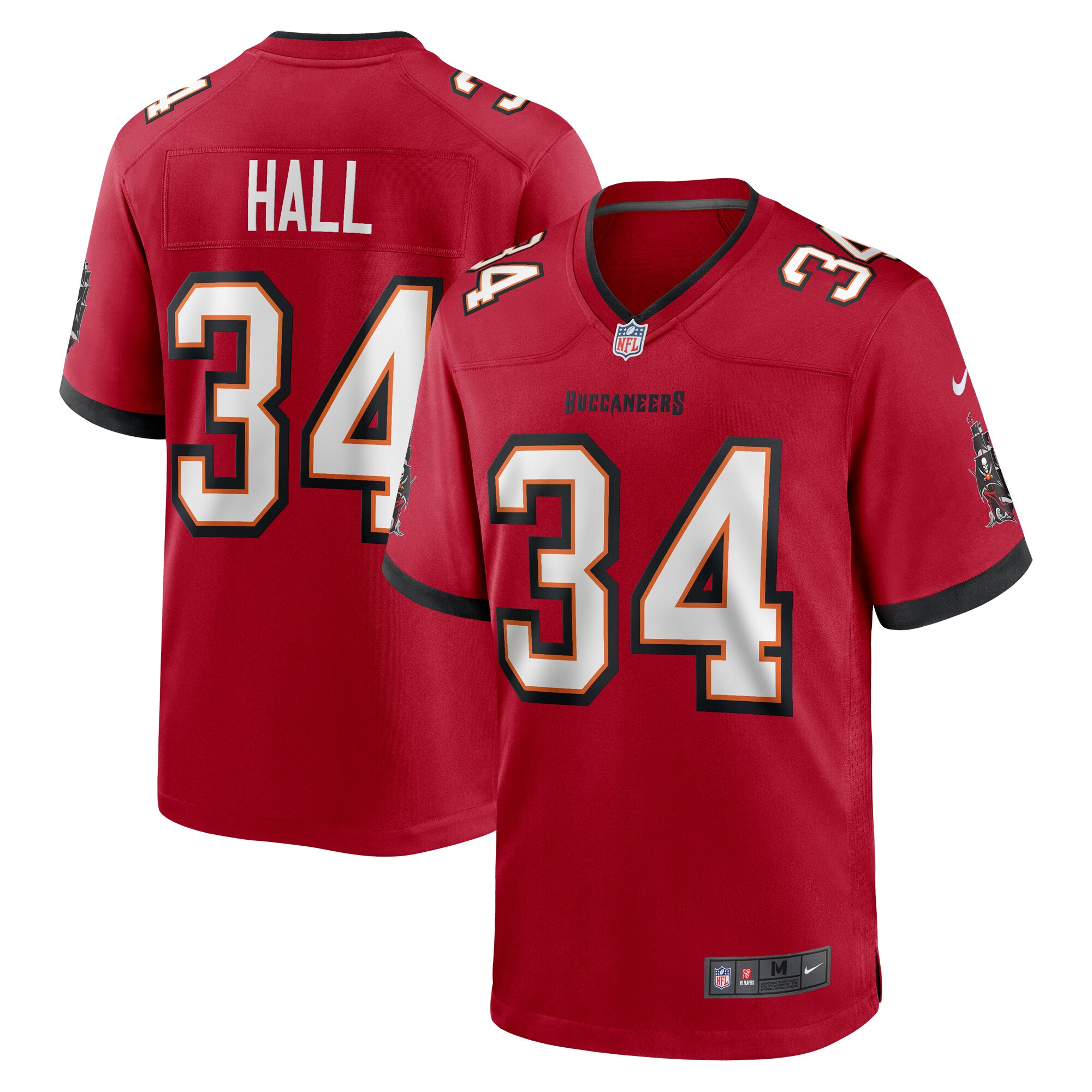 Tampa Bay Buccaneers Bryce Hall Red Team Game NFL Jersey Men's