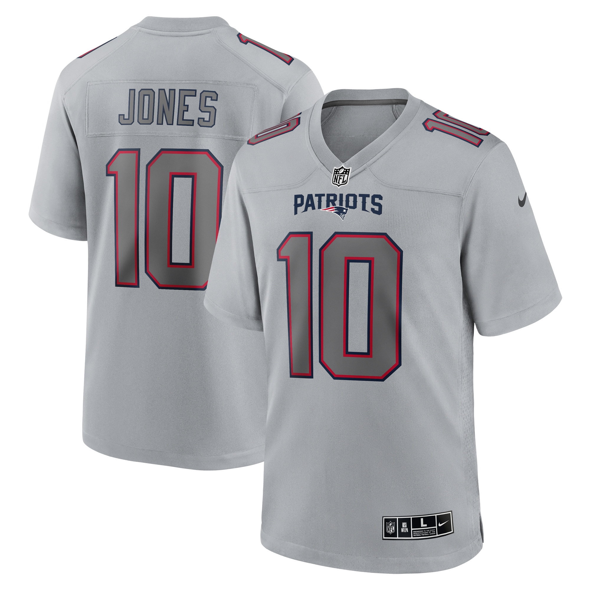 New England Patriots Mac Jones Gray Atmosphere Fashion Game NFL Jersey Men's
