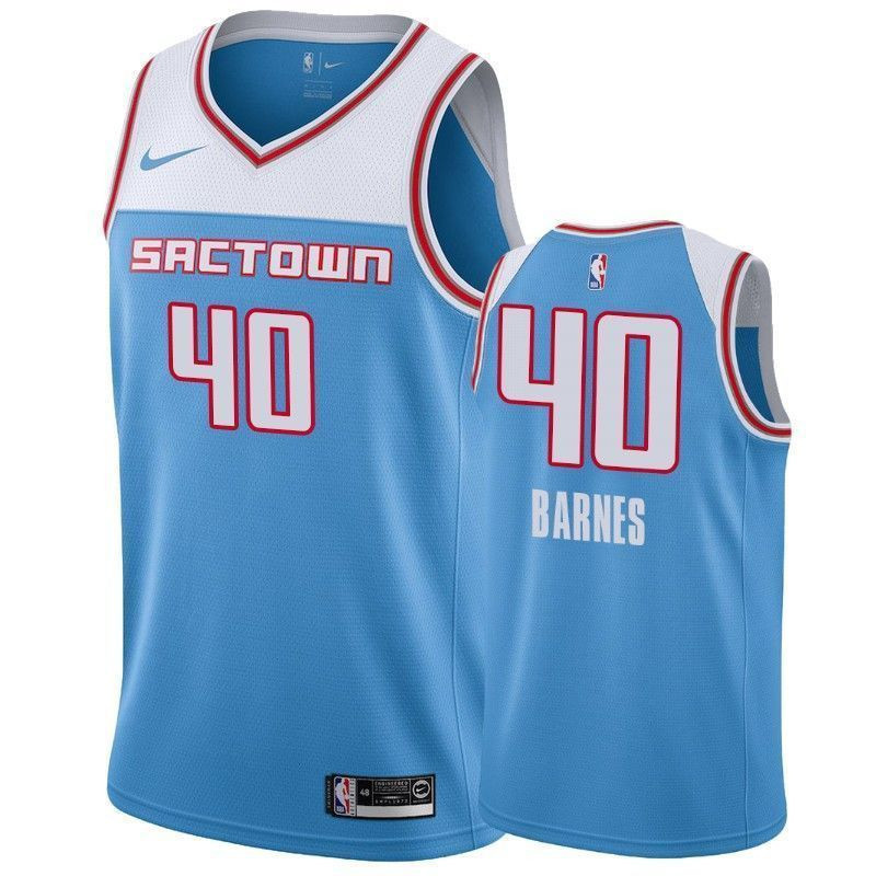 Kings Harrison Barnes 40 City Blue Swingman NBA Jersey Men's