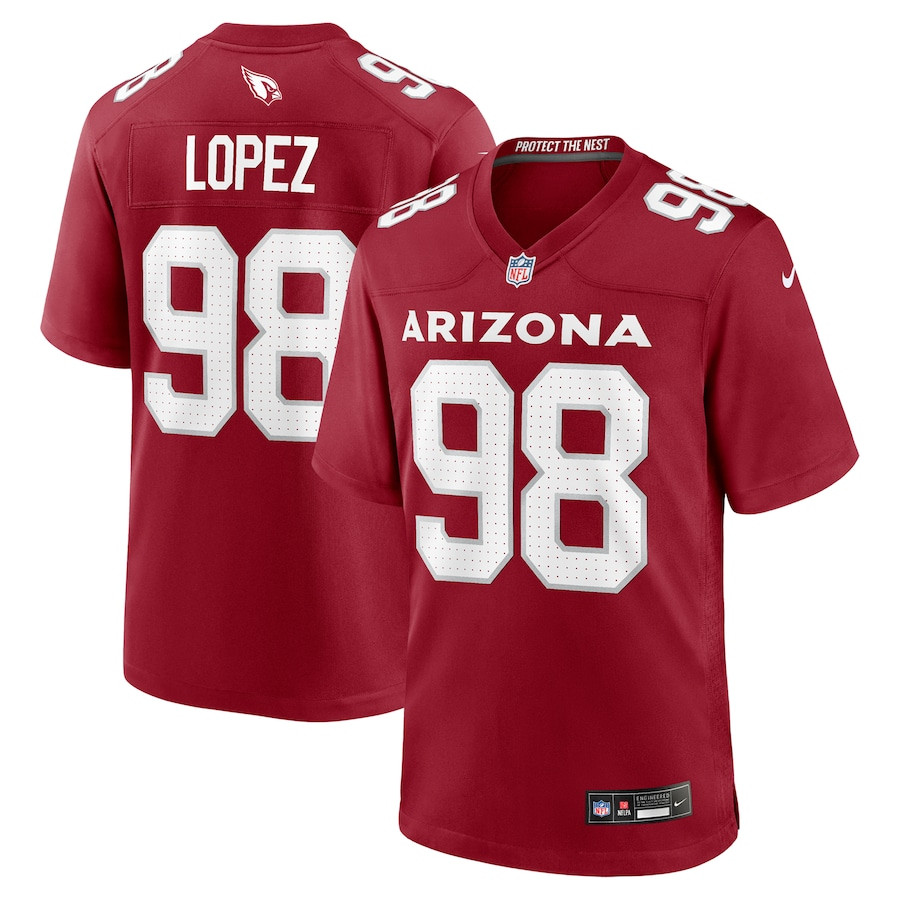 Roy Lopez 98 Arizona Cardinals Team Game Cardinal NFL Jersey Men's