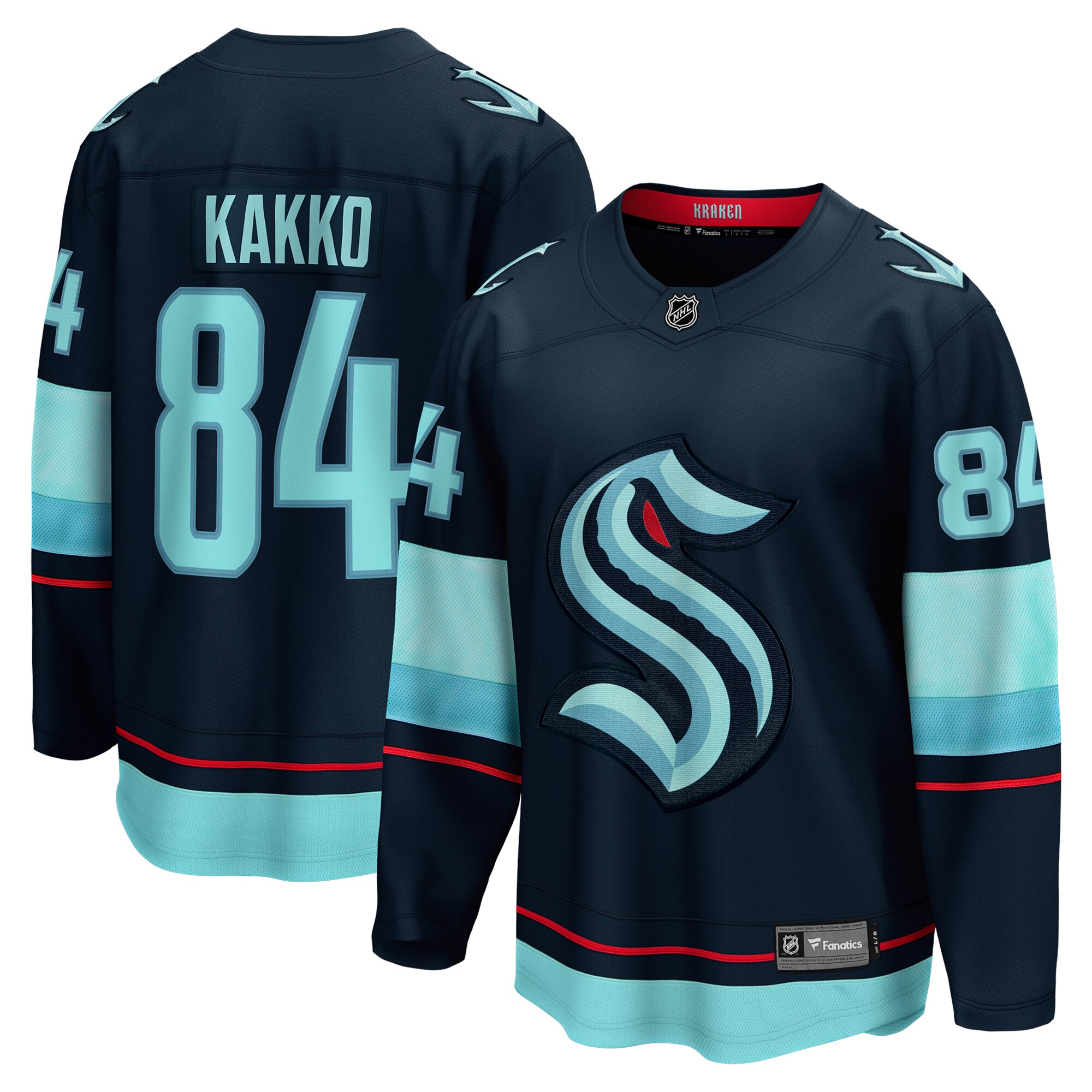 Seattle Kraken Kaapo Kakko Deep Sea Blue Home Breakaway Player NHL Jersey Men's