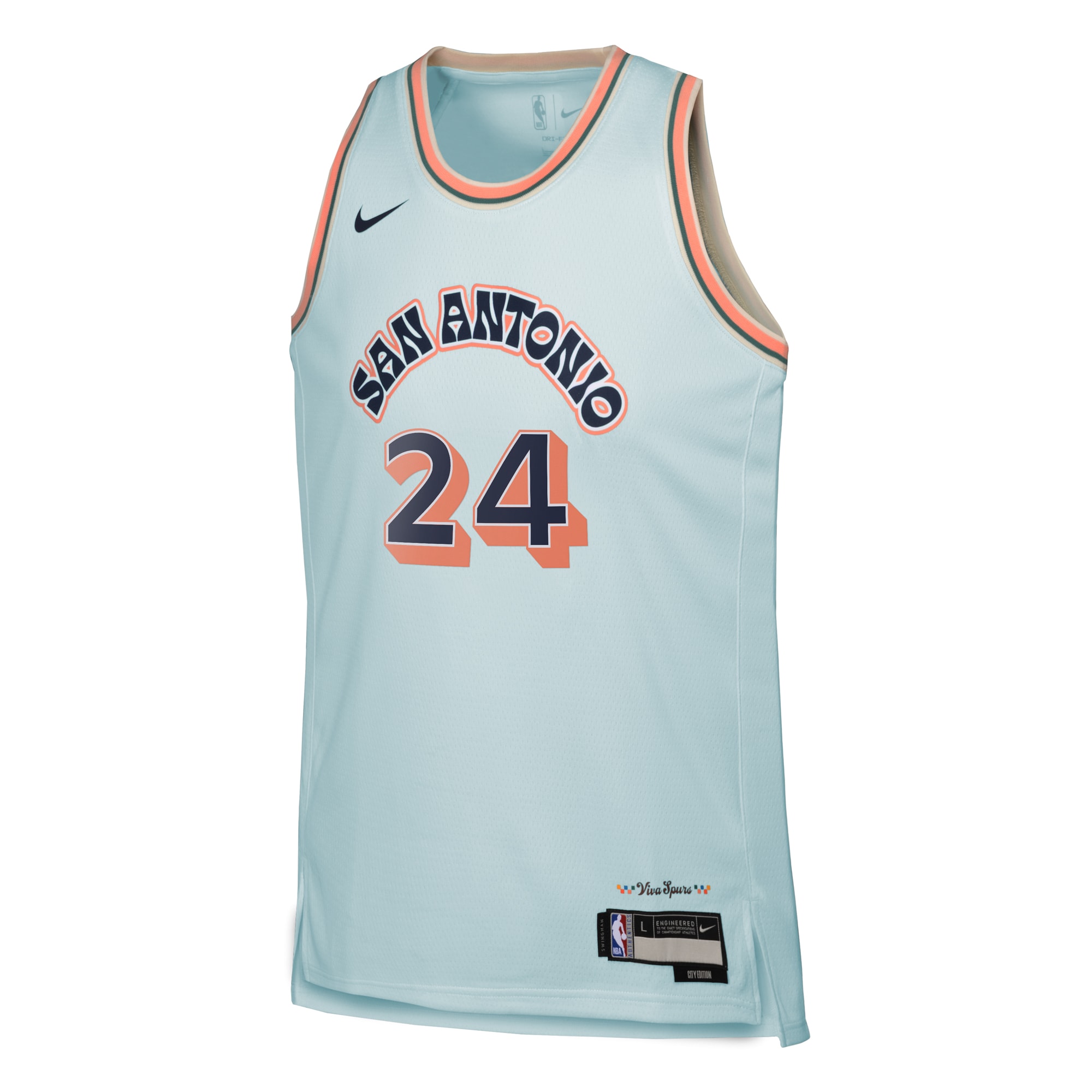 San Antonio Spurs City Edition Swingman 2024 Blue Devin Vassel NBA Jersey Youth