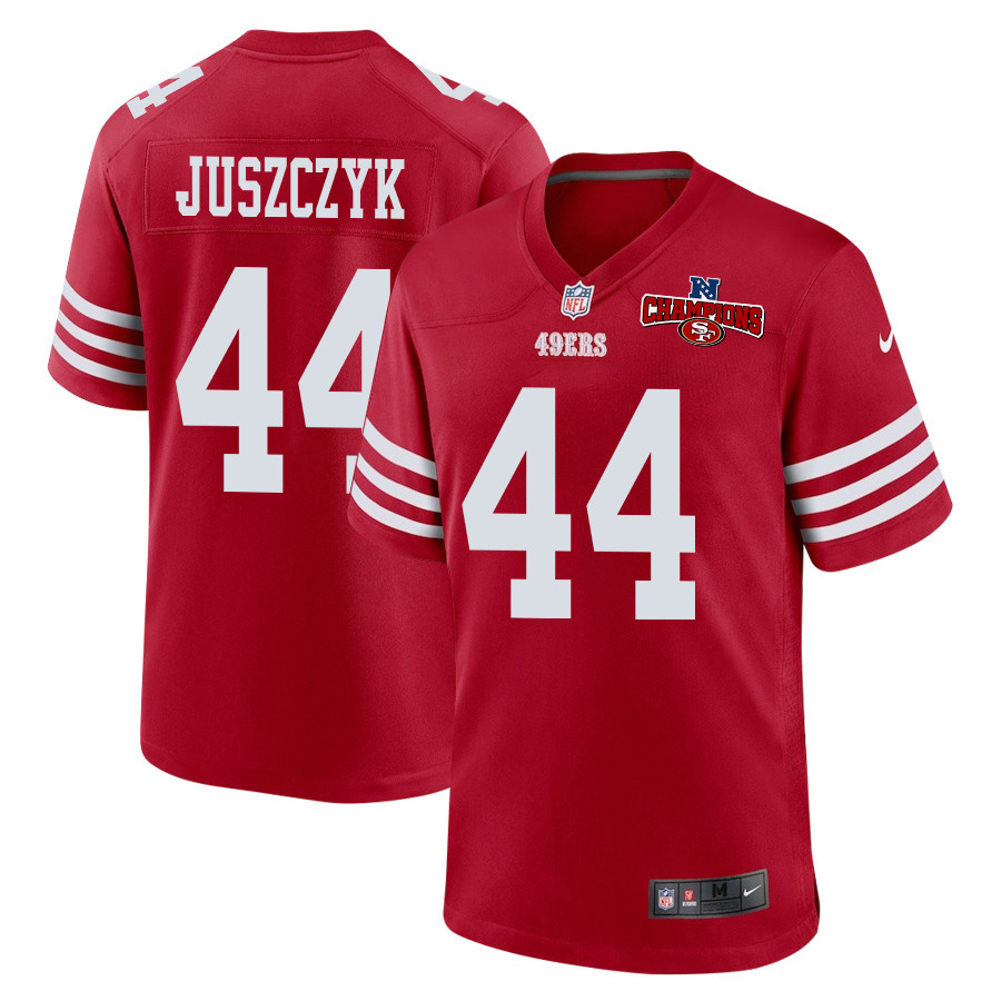 Kyle Juszczyk 44 San Francisco 49ers NFC Champions Patch Game Scarlet NFL Jersey Men's