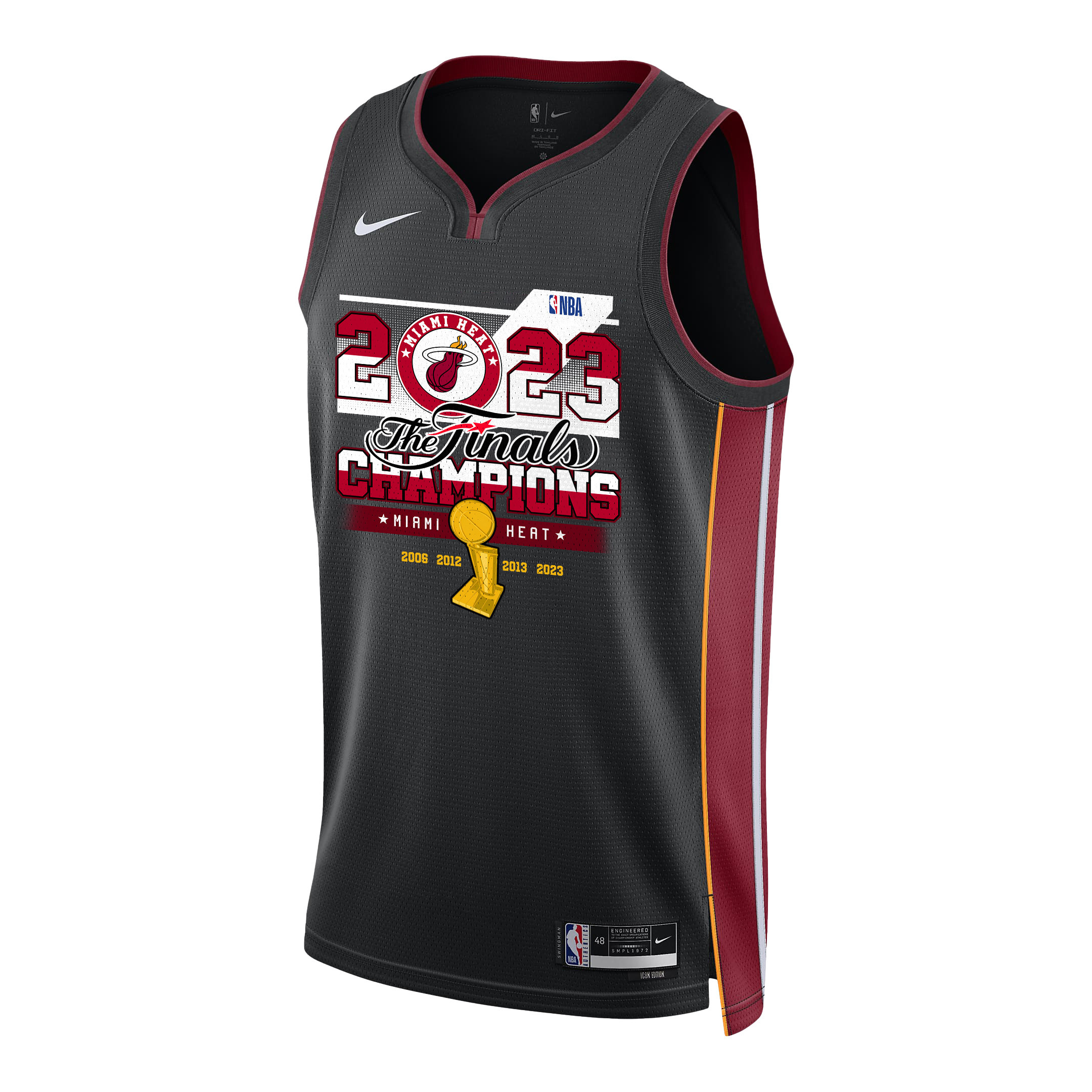 Miami Heat Finals Champions 2023 Swingman Black NBA Jersey Men's