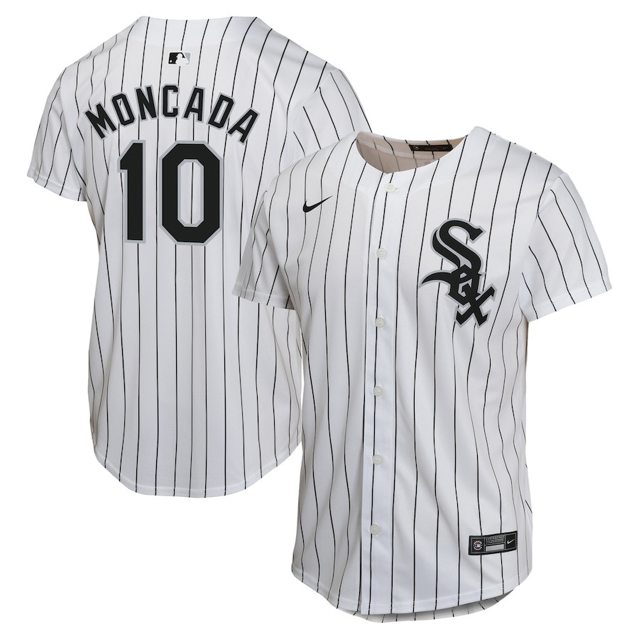 Yoan Moncada 10 Chicago White Sox Home Game Player White MLB Jersey Youth