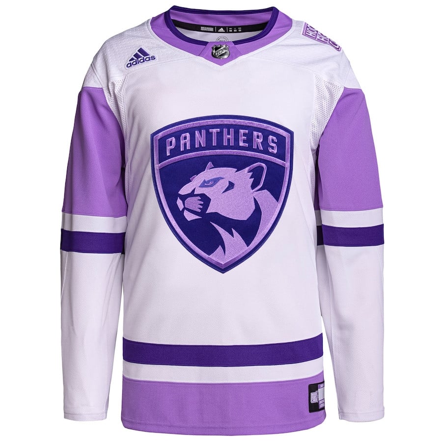Florida Panthers Fights Cancer Primegreen White/Purple NHL Jersey Men's
