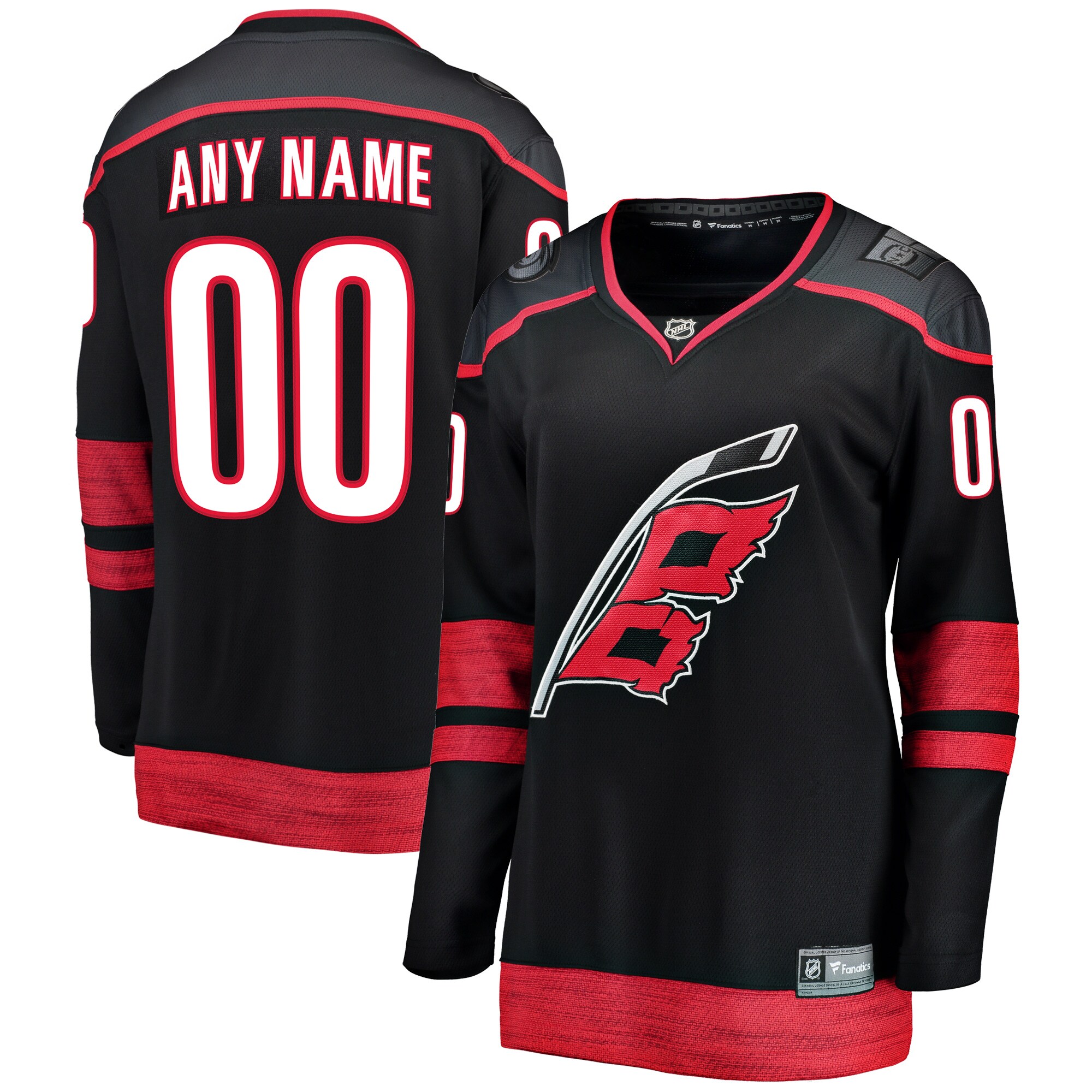 Carolina Hurricanes Black Home Breakaway Custom NHL Jersey Women's