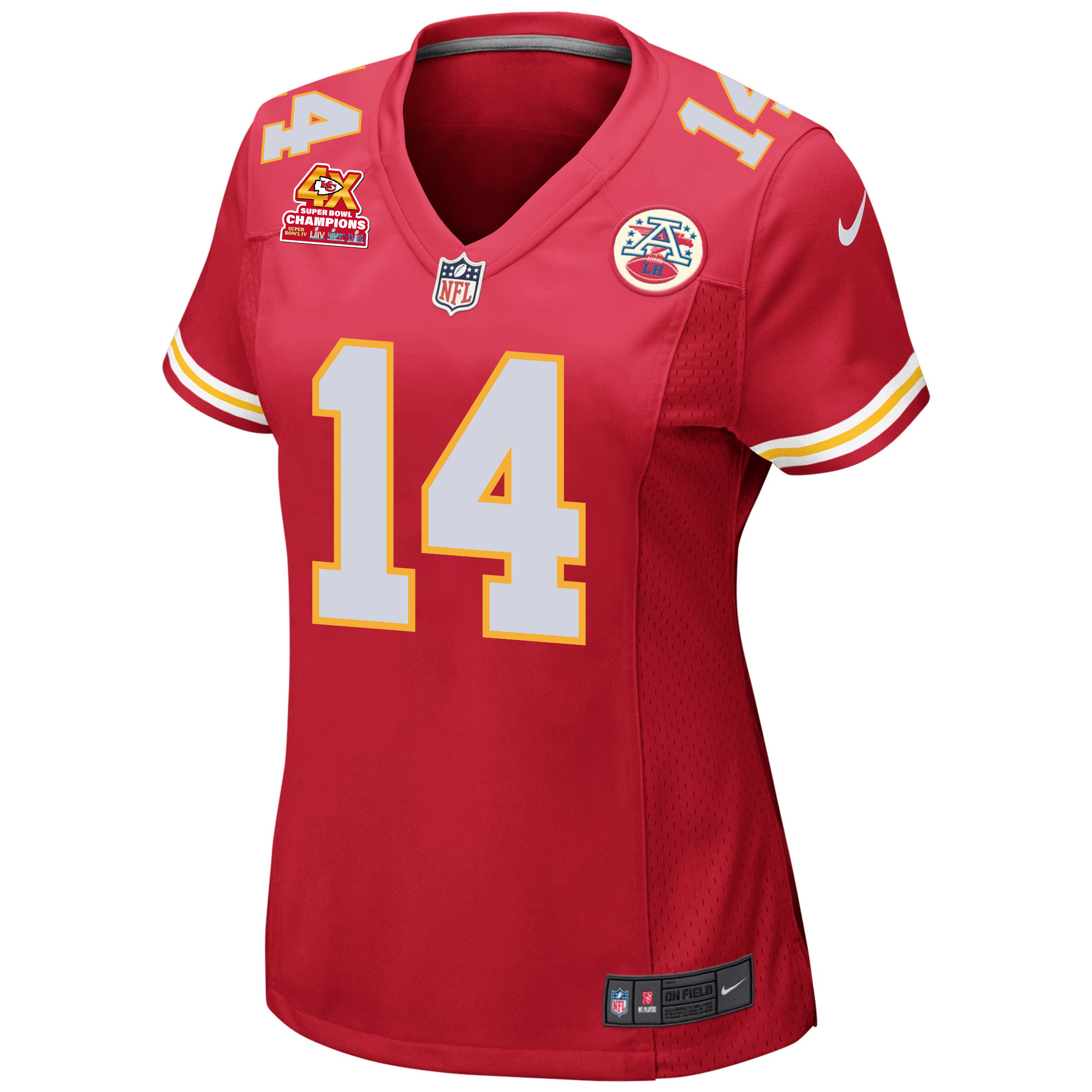 Cornell Powell 14 Kansas City Chiefs Super Bowl LVIII Champions 4X Game Red NFL Jersey Women's