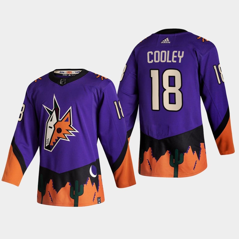 Arizona Coyotes 18 Logan Cooley 2022 Draft Purple Reverse Retro NHL Jersey Men's