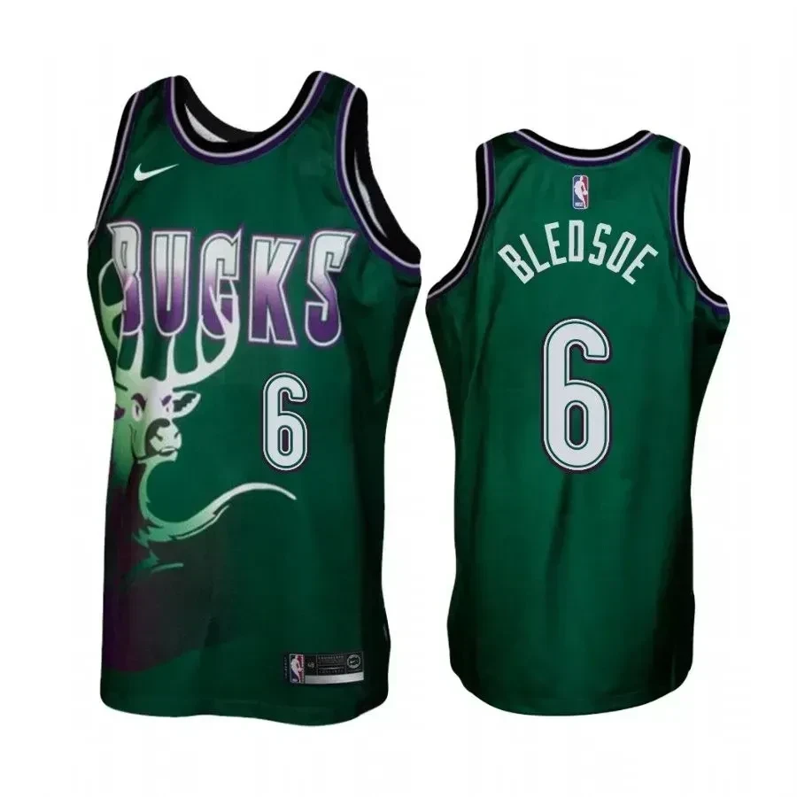 Milwaukee Bucks 6 Eric Bledsoe Green Hardwood Classics NBA Jersey Men's