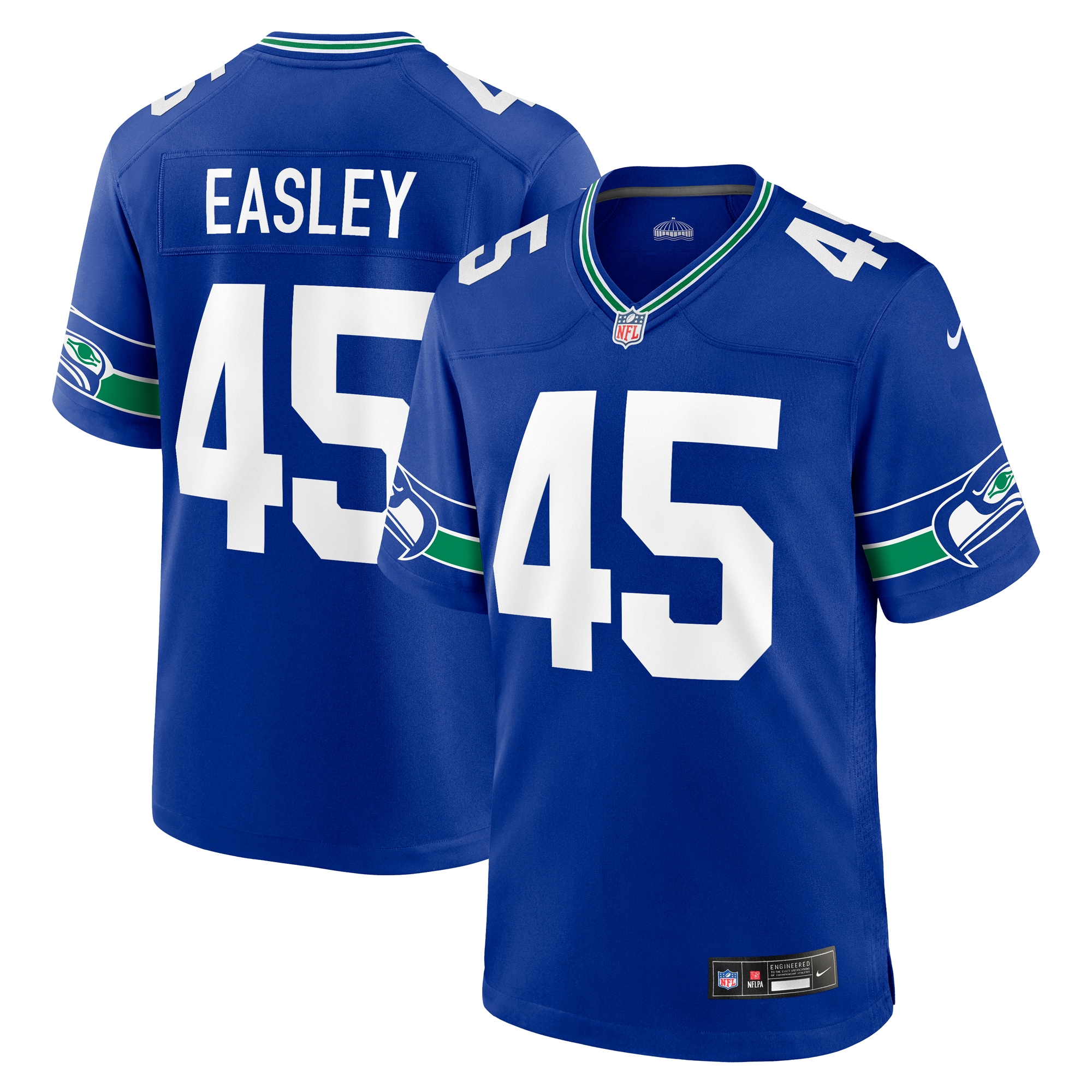 Seattle Seahawks Kenny Easley Royal Throwback Retired Player Game NFL Jersey Men's