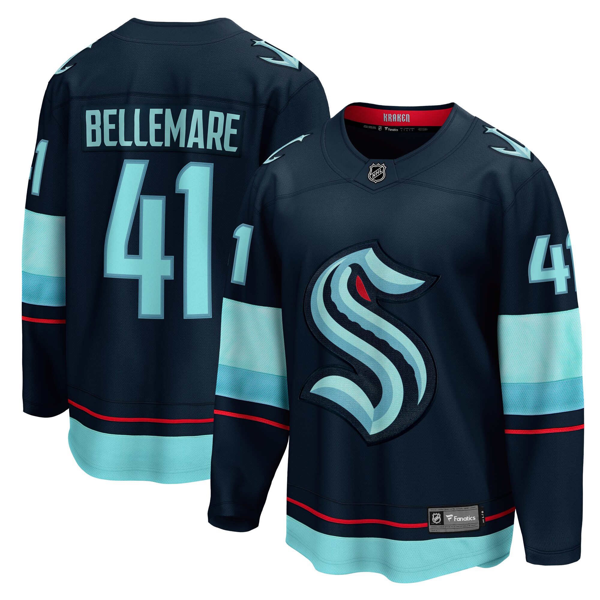 Seattle Kraken Pierre-Edouard Bellemare Deep Sea Blue Home Breakaway Player NHL Jersey Men's