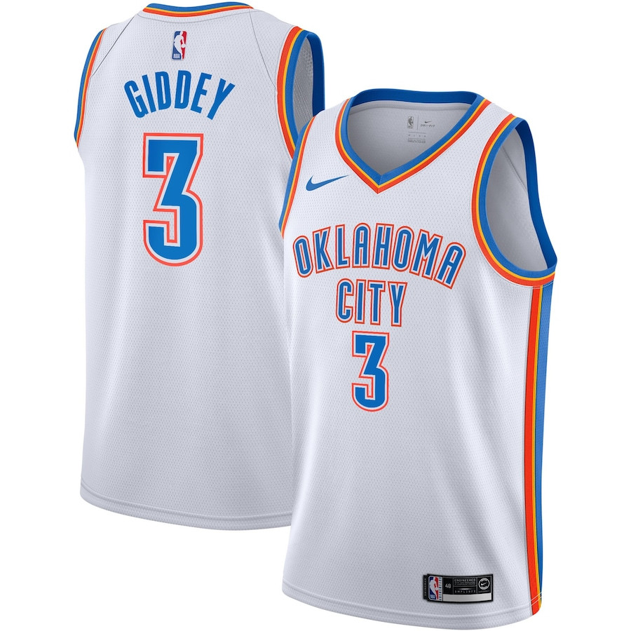 Josh Giddey 3 Oklahoma City Thunde Unisex Swingman Association Editio White NBA Jersey Unisex
