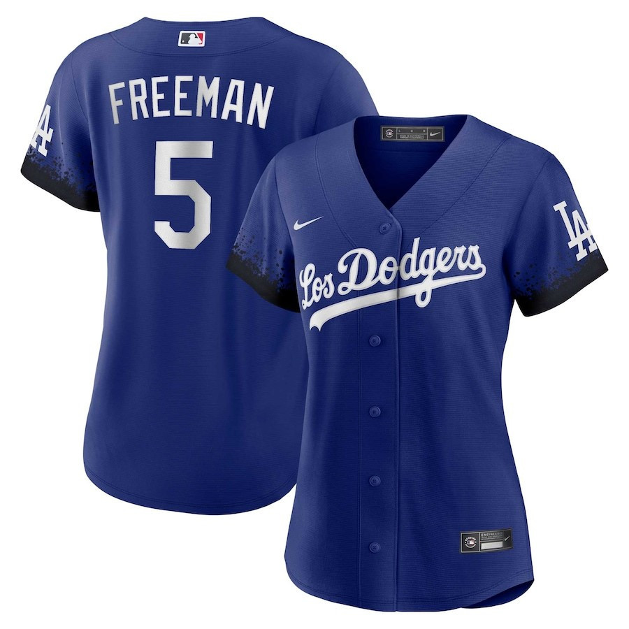 Freddie Freeman 5 Los Angeles Dodgers City Connect Player Royal MLB Jersey Women's