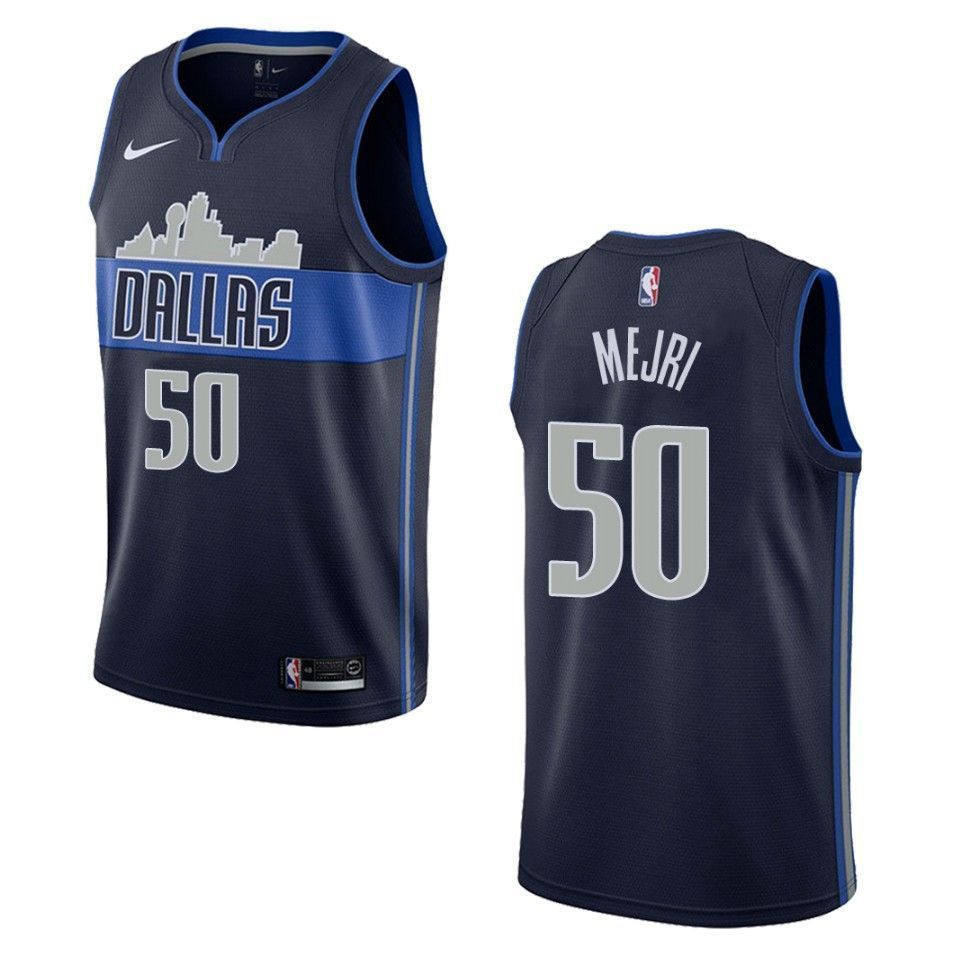 Dallas Mavericks 50 Salah Mejri Statement Swingman Navy NBA Jersey Men's