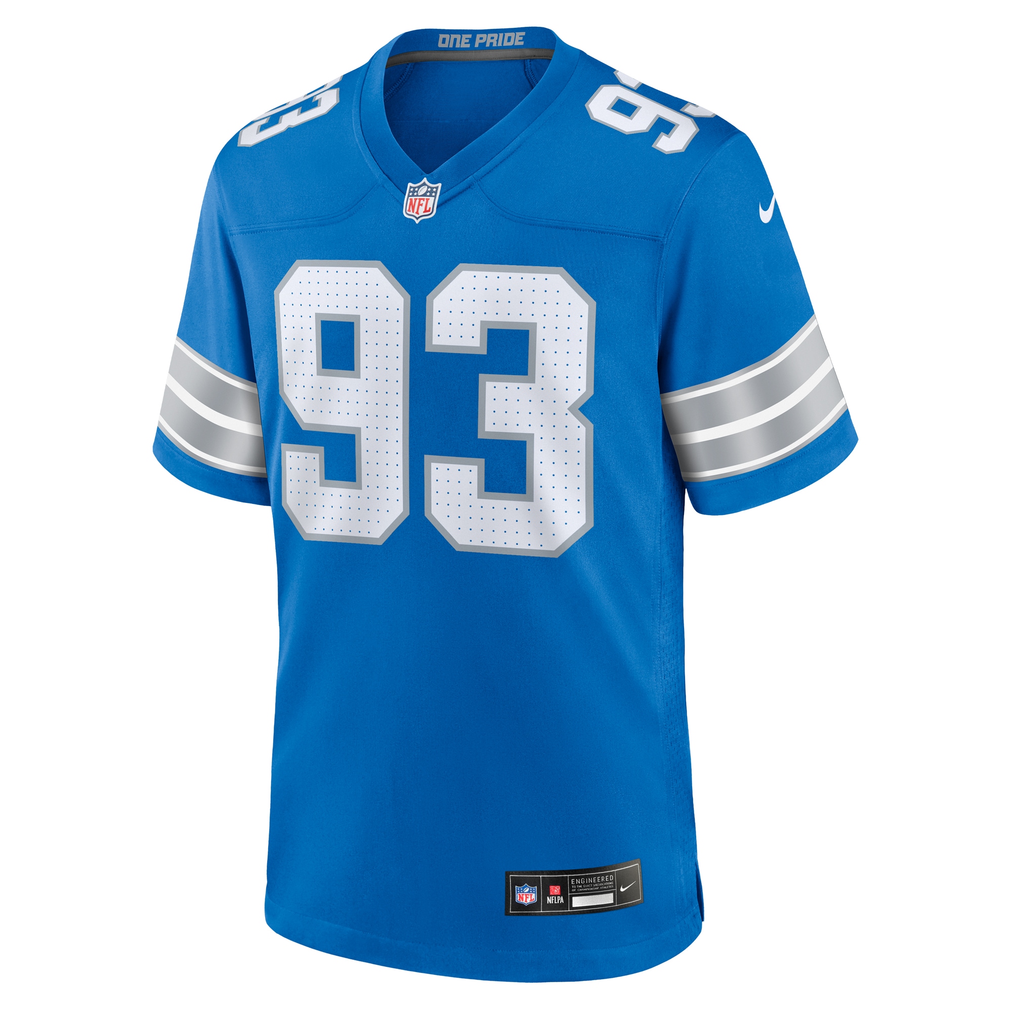 Detroit Lions Josh Paschal Blue Team Game NFL Jersey Men's