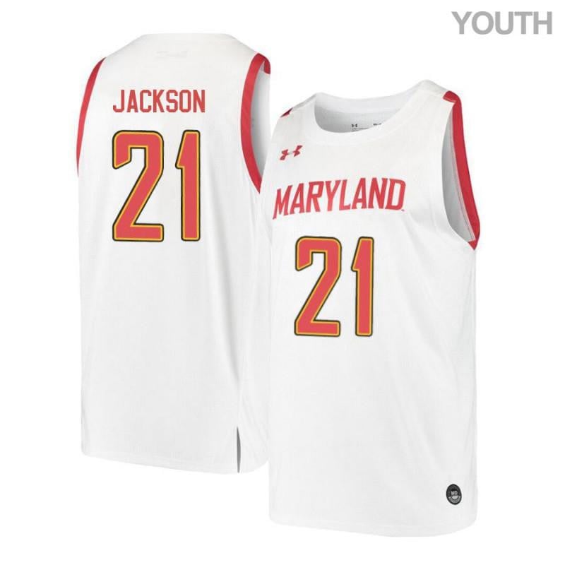 Under Armour 21 Justin Jackso White Retro Maryland Terrapins NCAA Jersey Youth