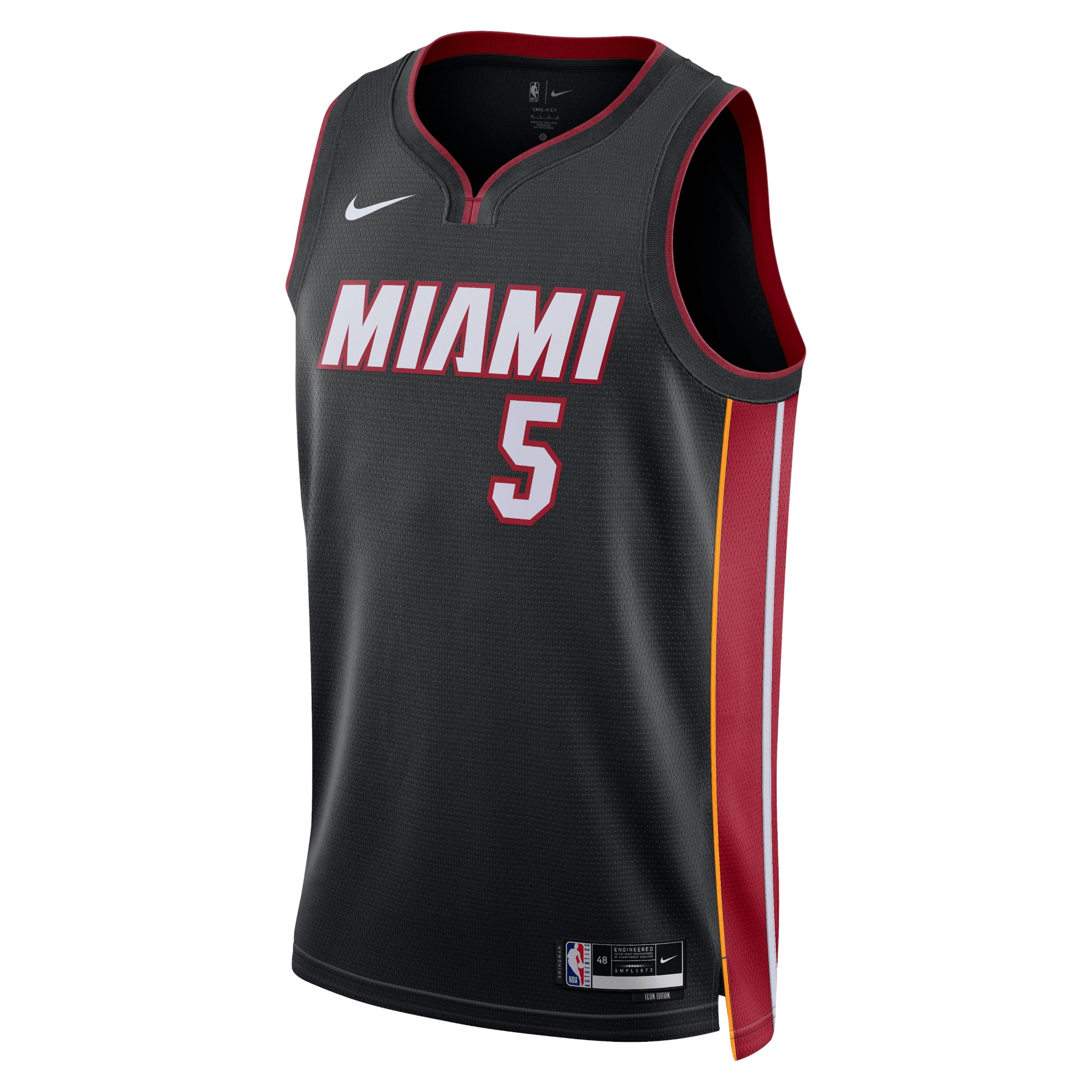 Camiseta Icon Edition Swingman de los Miami Heat Negro Nikola Jovi Unisex NBA Jersey Unisex