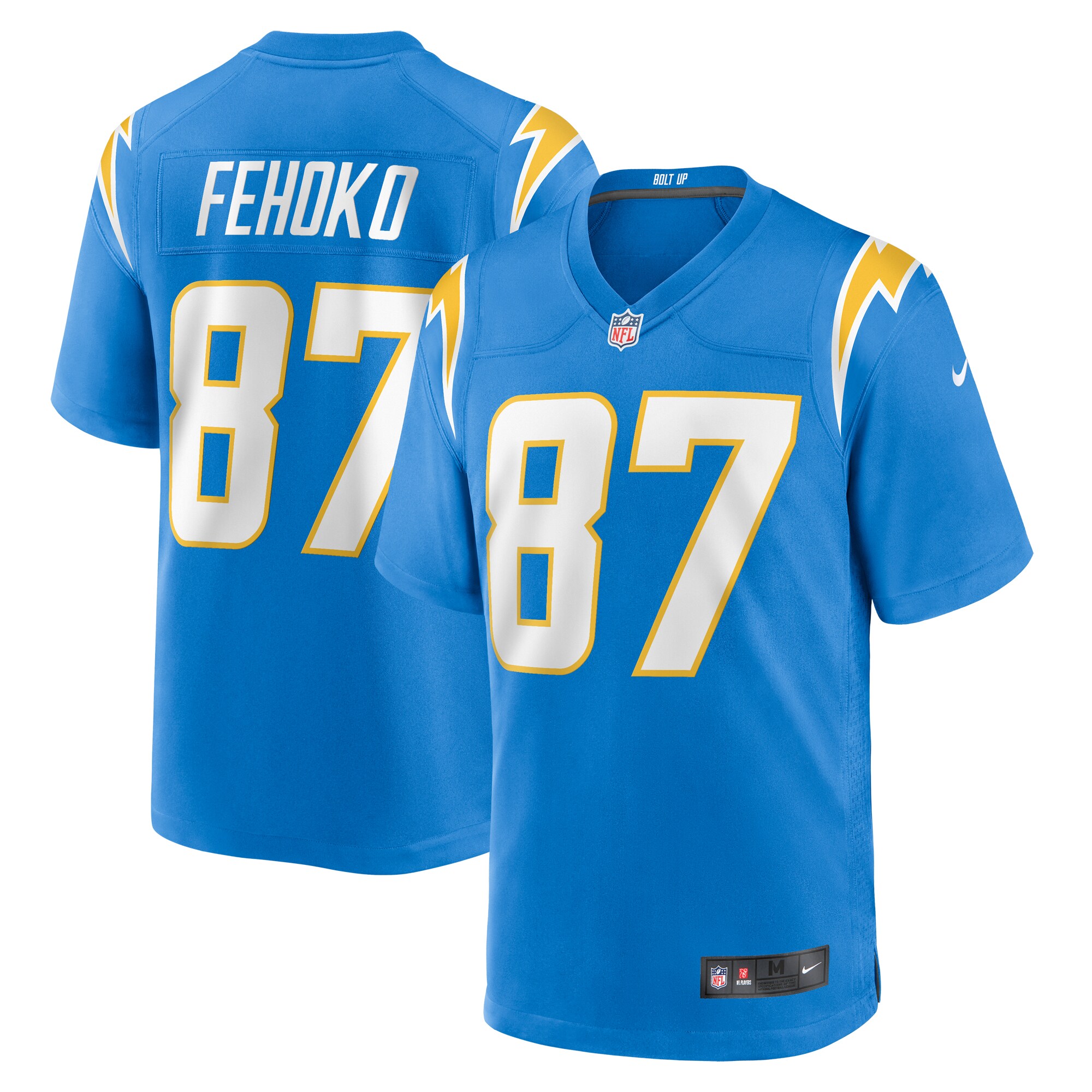 Los Angeles Chargers Simi Fehoko Powder Blue Game NFL Jersey Men's