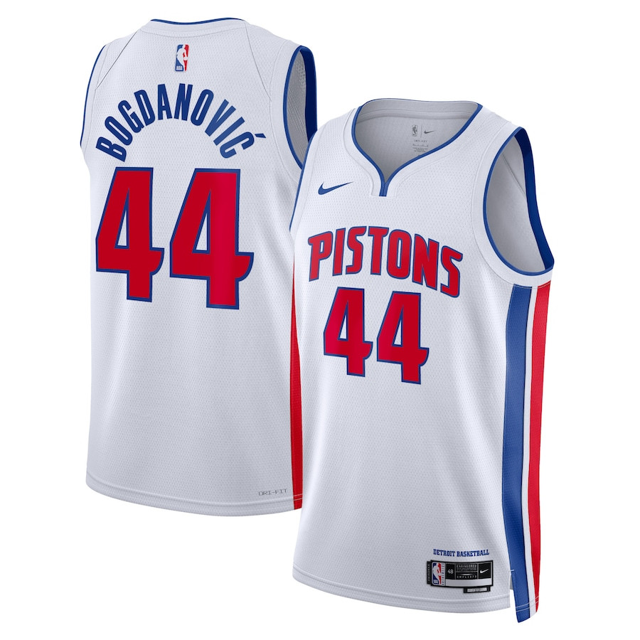 Bojan Bogdanovic 44 Detroit Pistons Unisex Swingman Association Editio White NBA Jersey Unisex