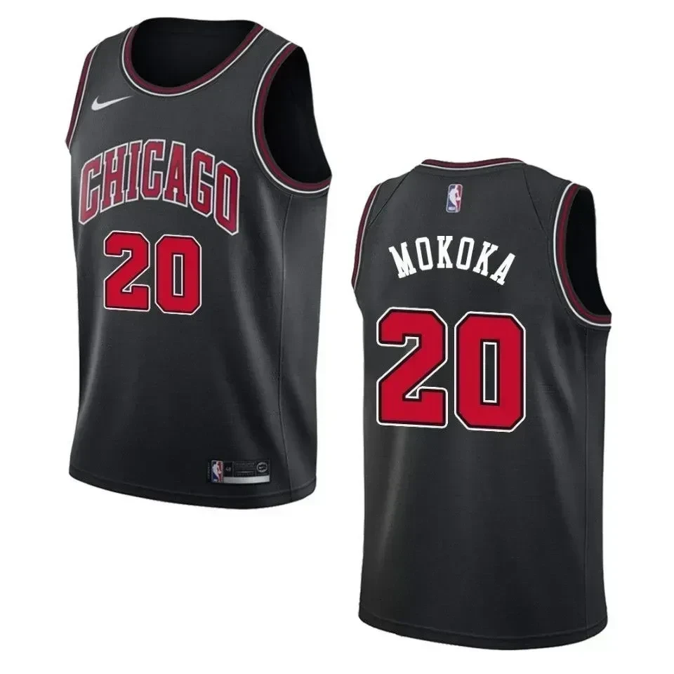 Chicago Bulls 20 Adam Mokoka Statement Swingman Black NBA Jersey Men's
