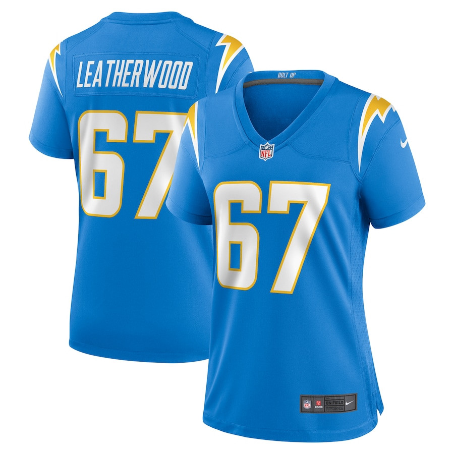 Alex Leatherwood 67 Los Angeles Chargers Game Powder Blue NFL Jersey Women's