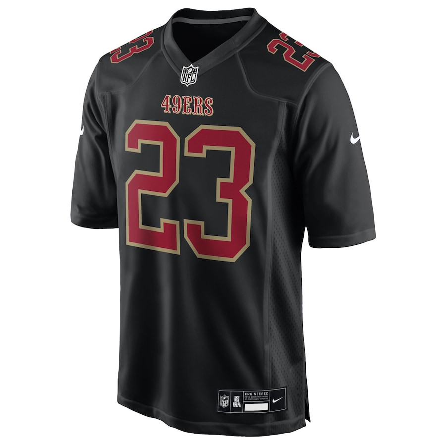Christian McCaffrey 23 San Francisco 49ers Fashion Game Carbon Black NFL Jersey Men's