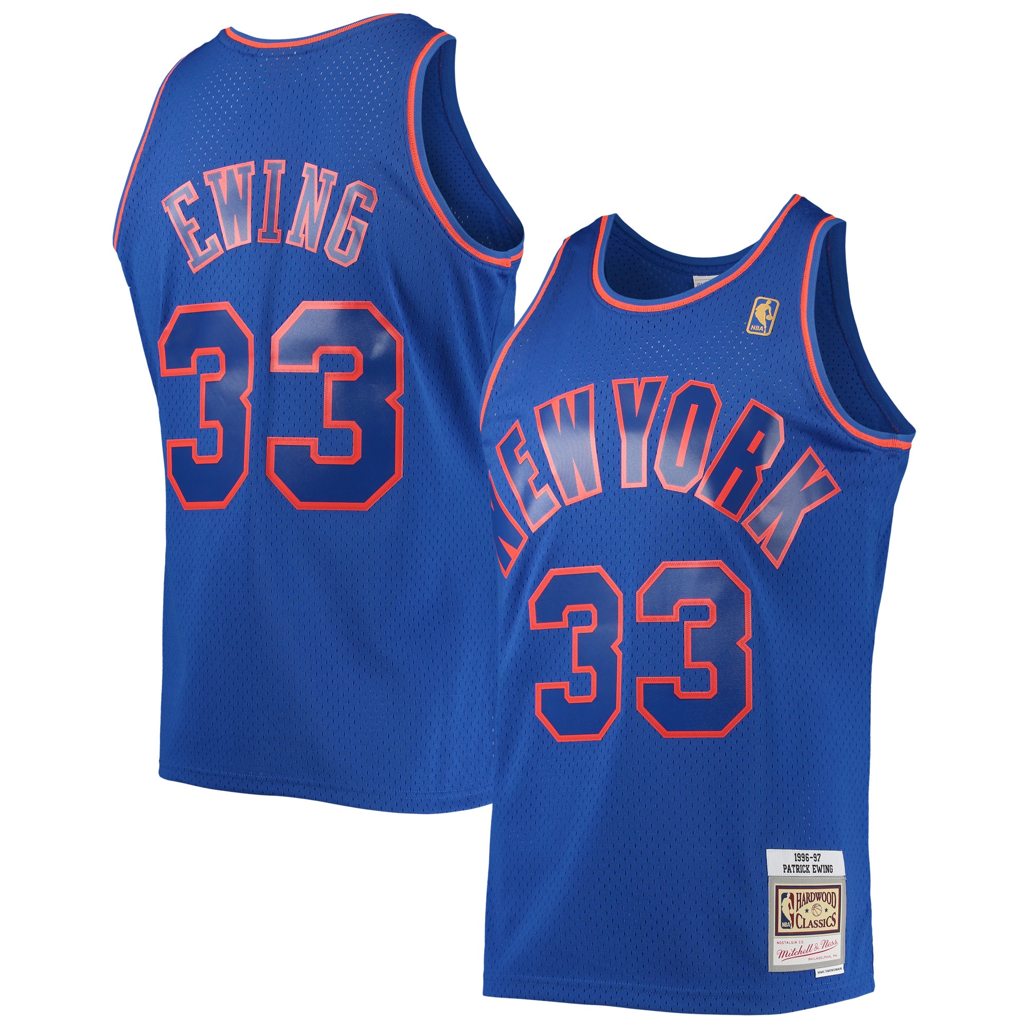 Mitchell Ness Patrick Ewing Blue New York Knicks 1996/97 Hardwood Classics Swingman NBA Jersey Men's