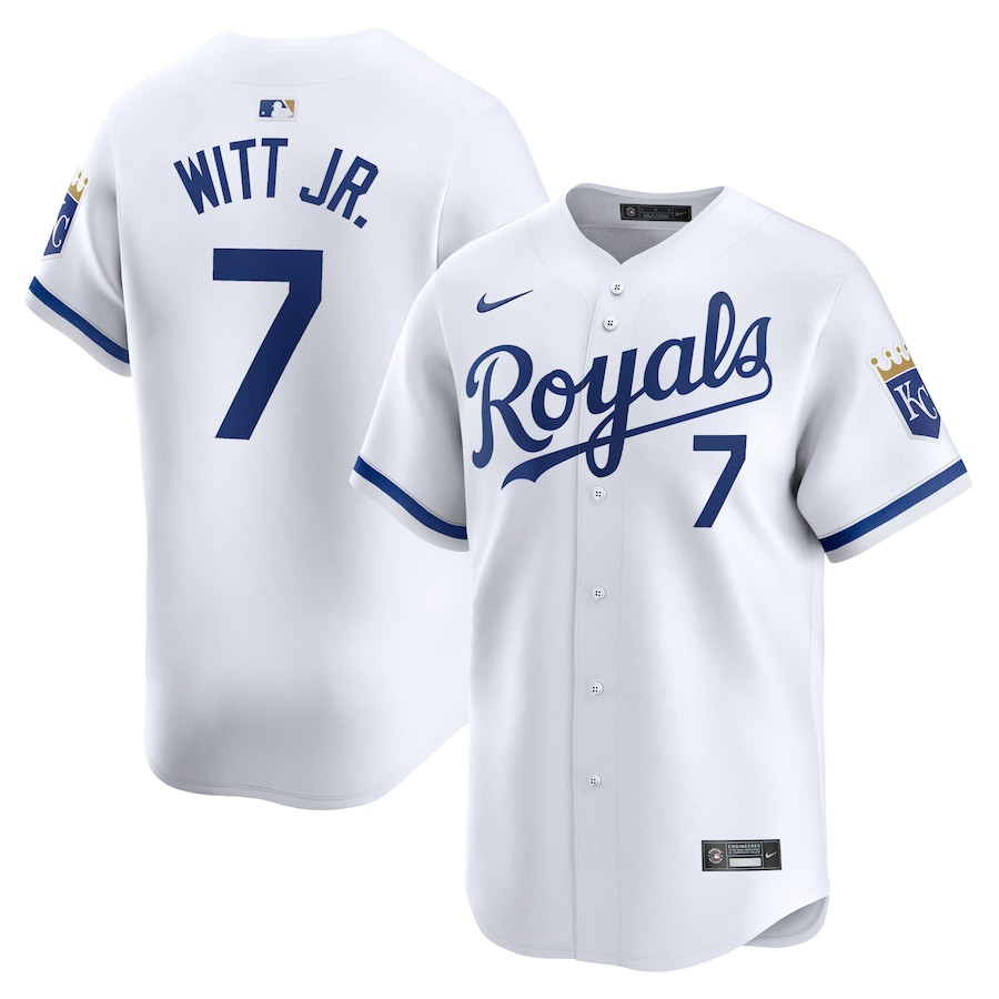 Bobby Witt Jr. 7 Kansas City Royals Home Limited Player White MLB Jersey Men's
