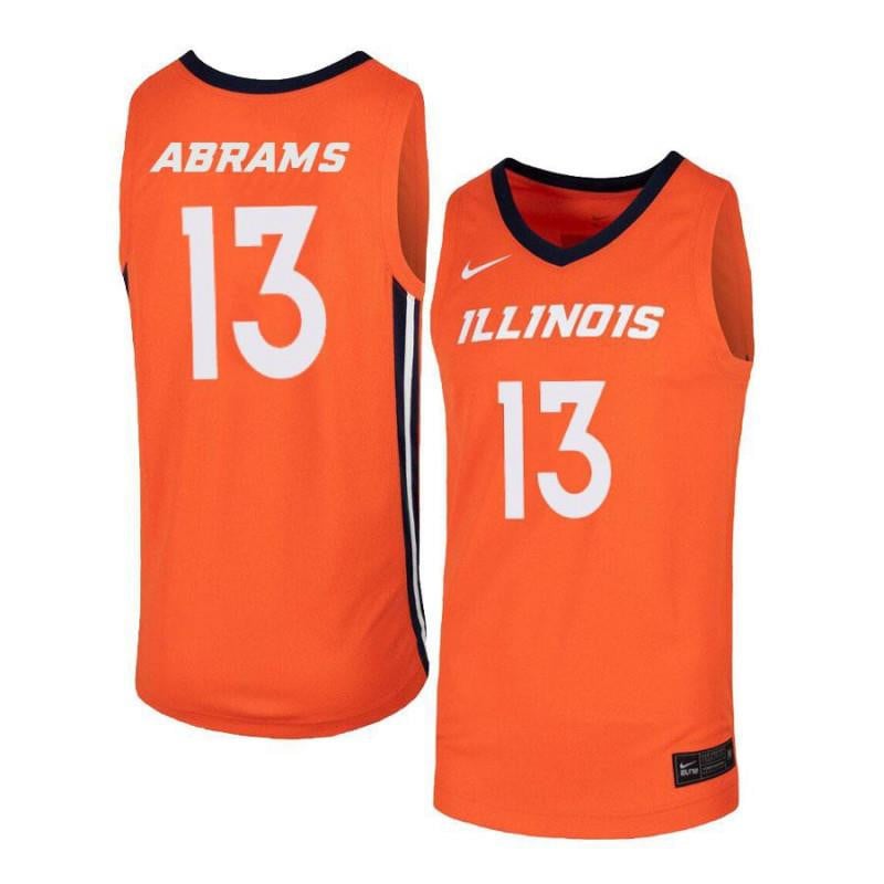 13 Tracy Abrams Orange Elite Illinois Fighting Illini NCAA Jersey Men's