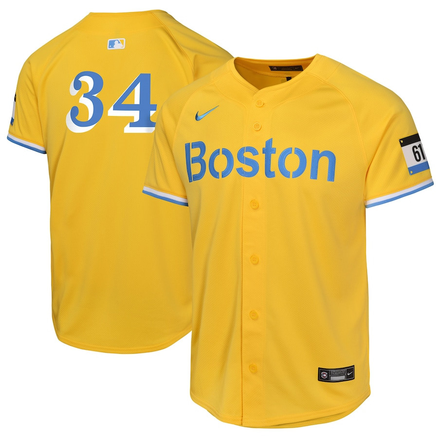 David Ortiz 34 Boston Red Sox City Connect Limited Gold MLB Jersey Youth