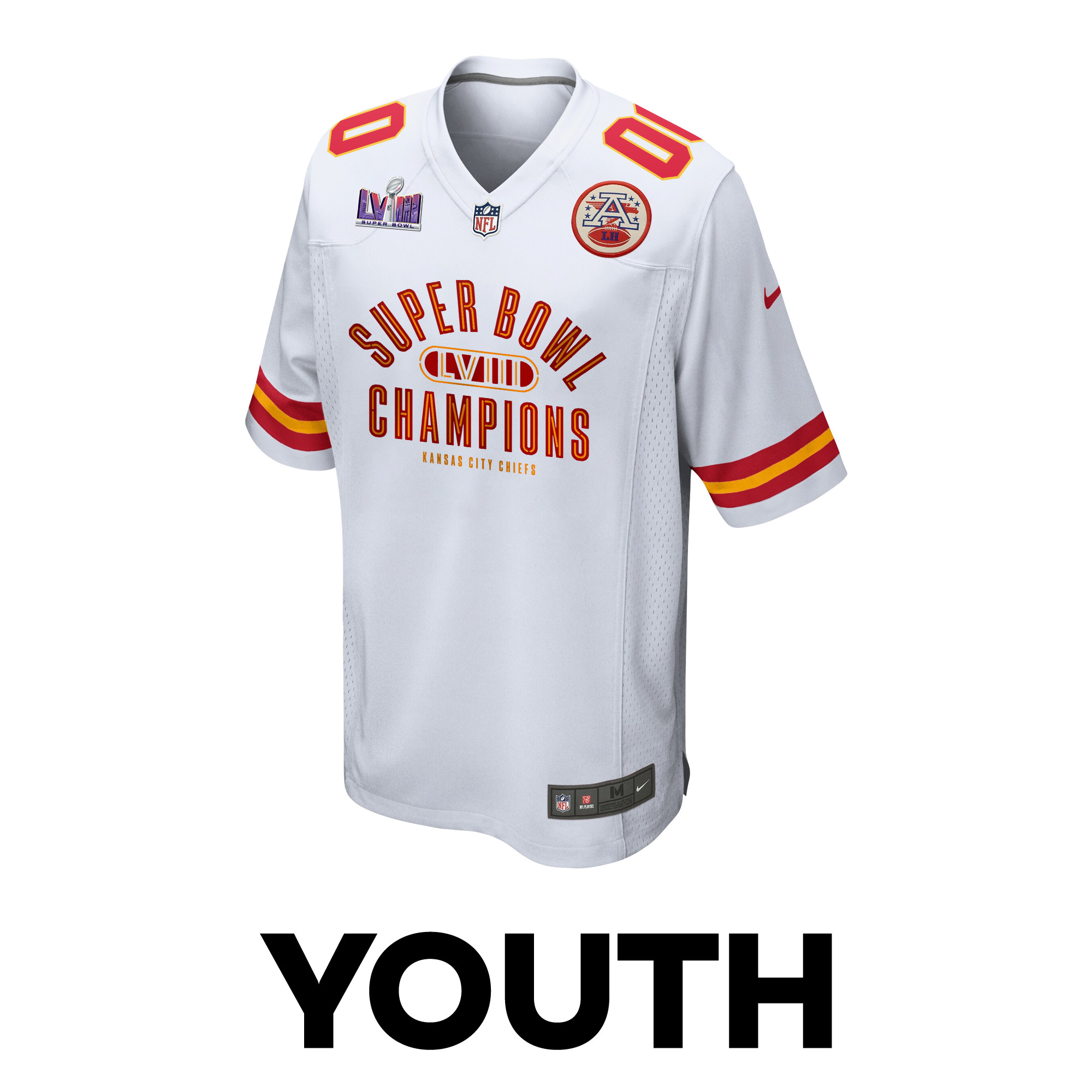 Kansas City Chiefs Super Bowl LVIII Champions Under The Lights Game White NFL Jersey Youth