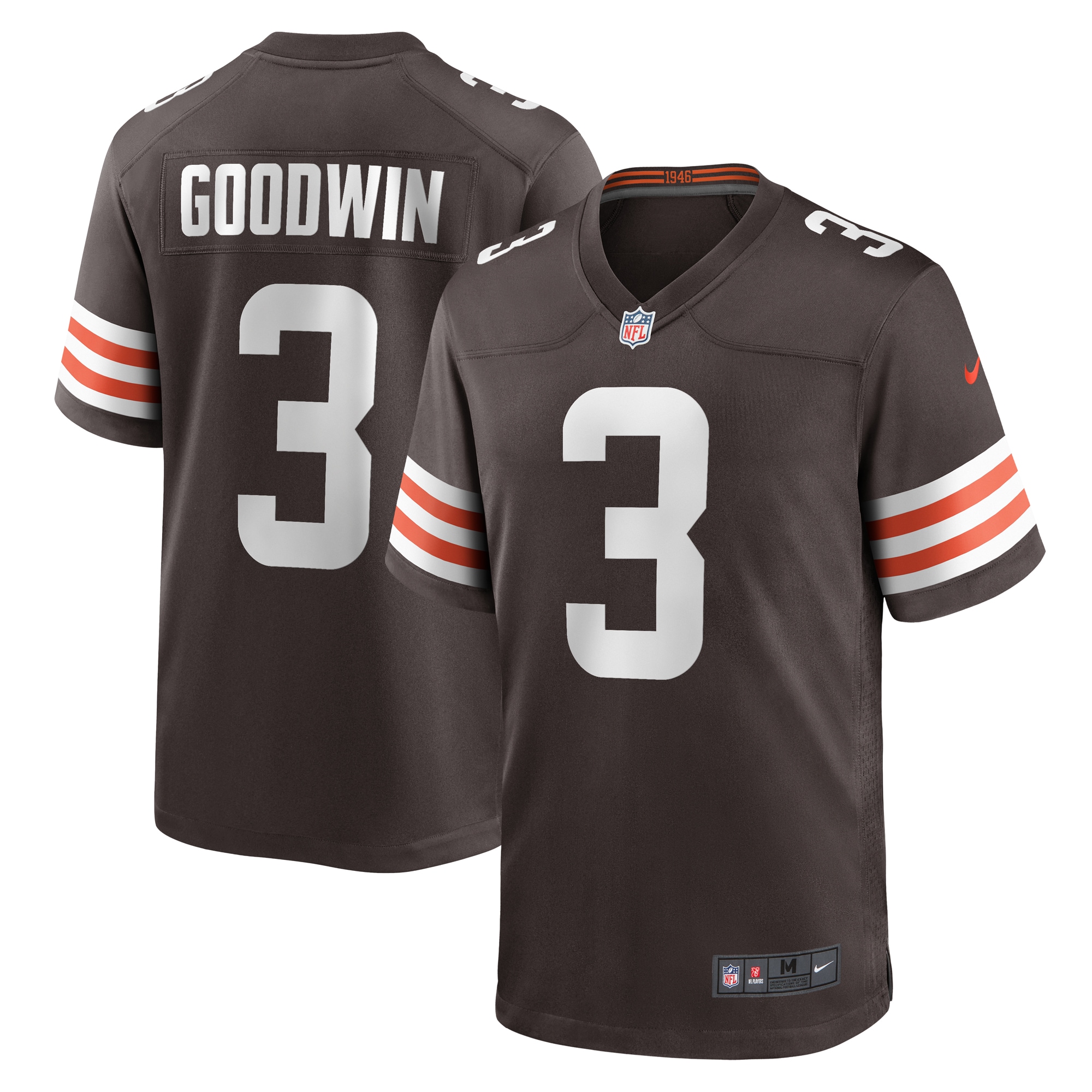 Cleveland Browns Marquise Goodwin Brown Team Game NFL Jersey Men's