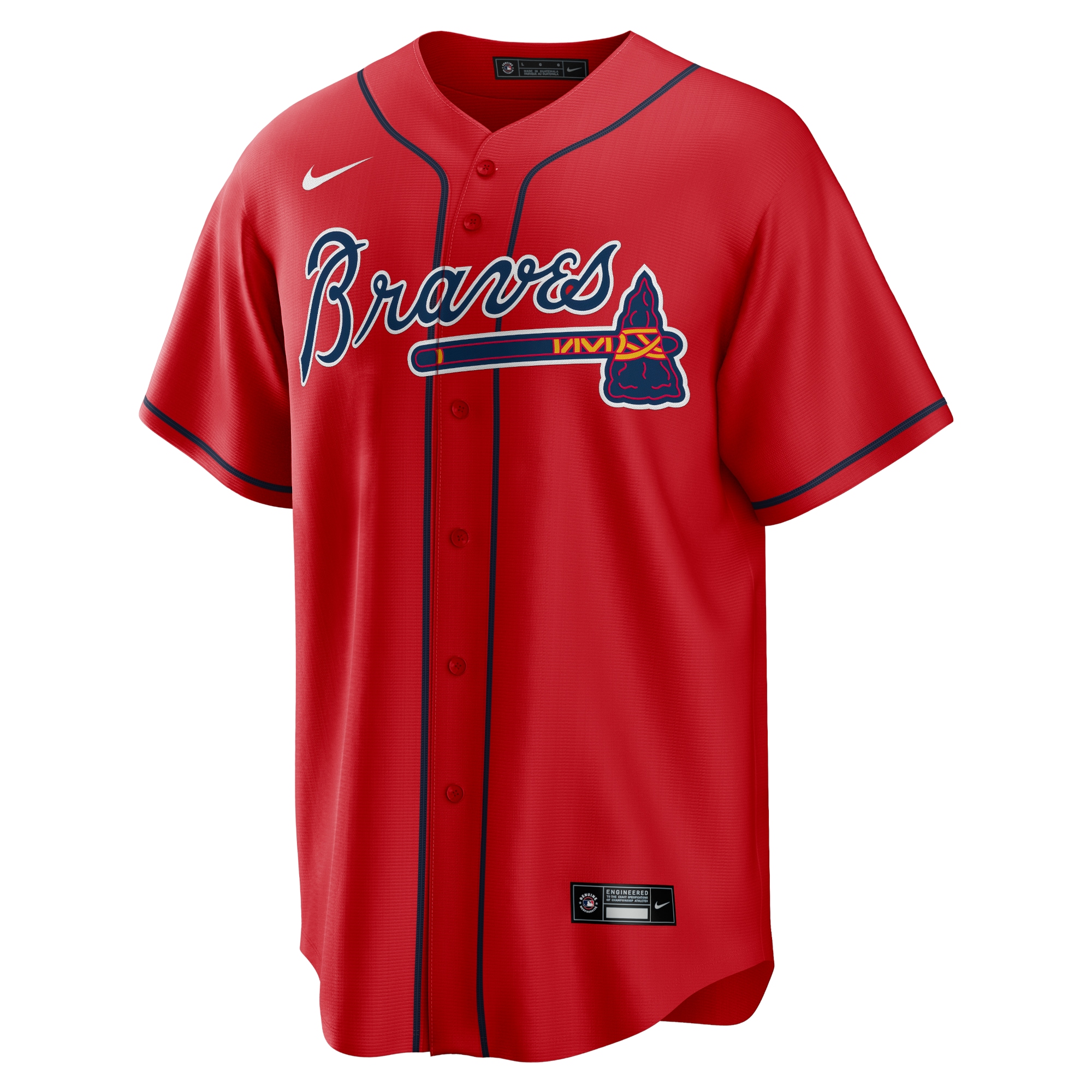 Atlanta Braves Ozzie Albies Red Alternate Player Name MLB Jersey Men's