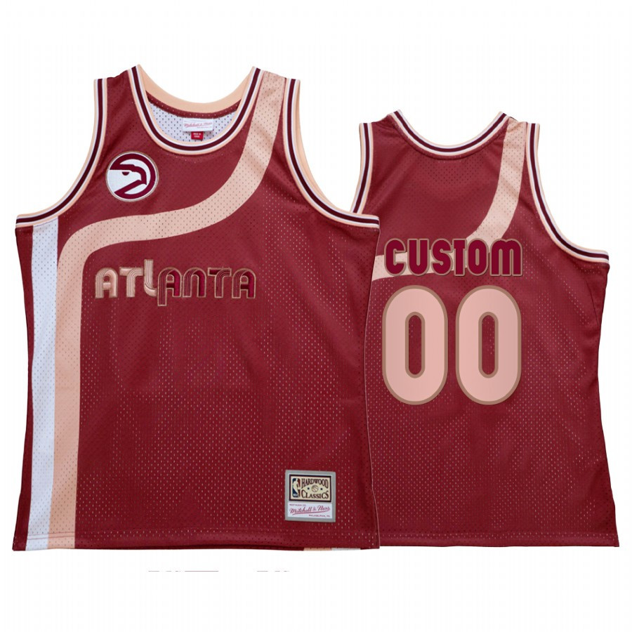 Custom 00 Atlanta Hawks My Towns Wish Red NBA Jersey Men's