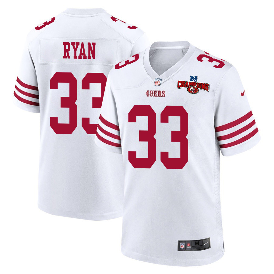 Logan Ryan 33 San Francisco 49ers NFC Champions Patch Game White NFL Jersey Men's
