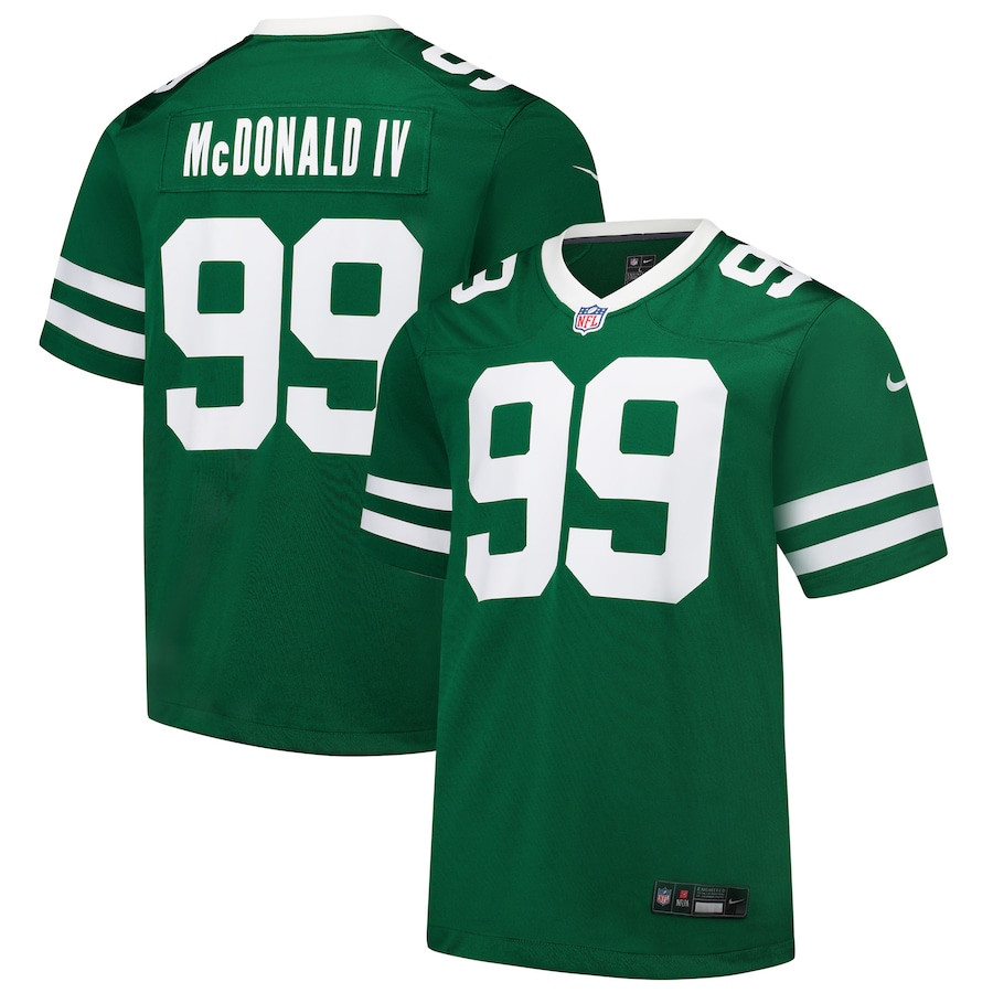 Will McDonald IV 99 New York Jets Team Game Legacy Green NFL Jersey Men's