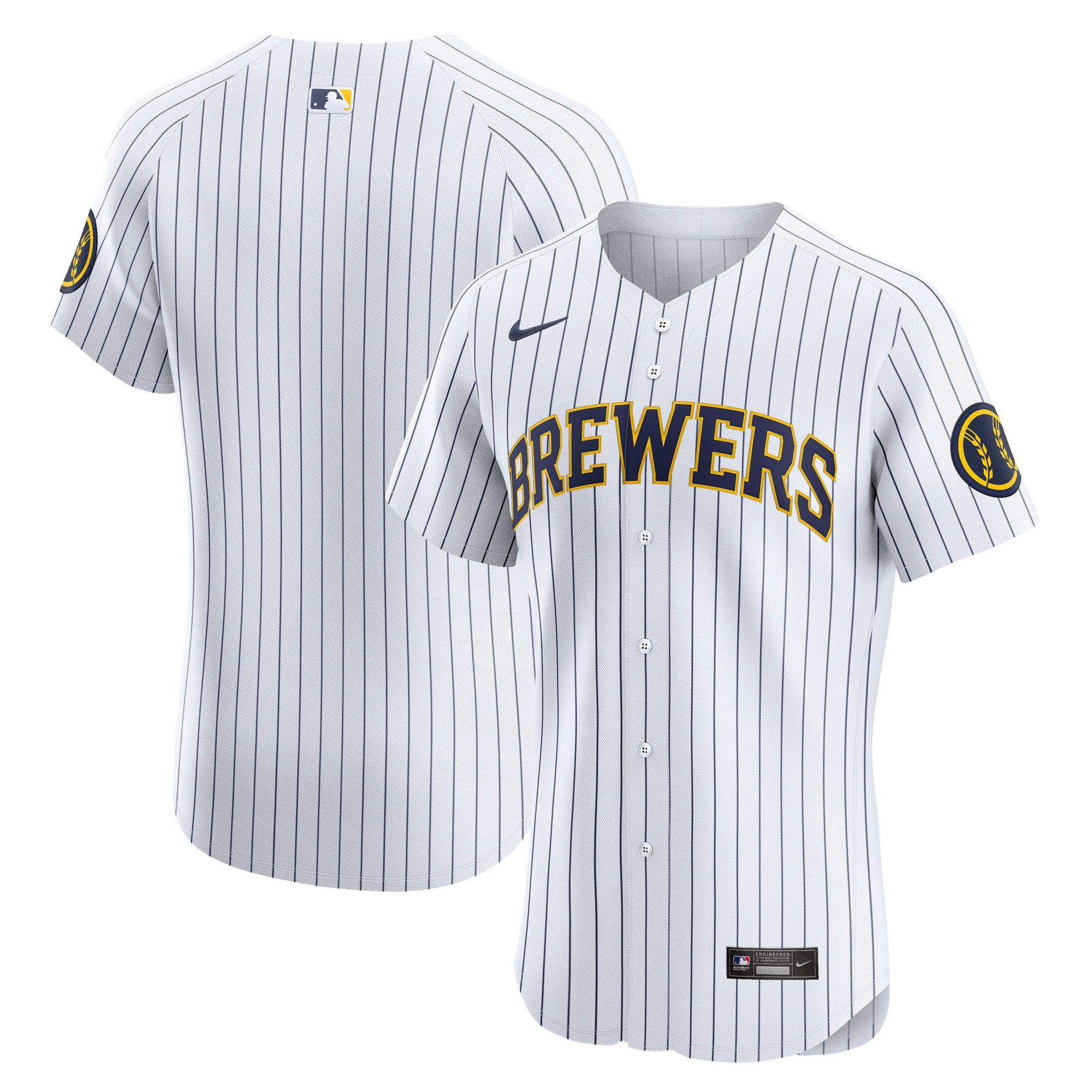 Milwaukee Brewers White Alternate Vapor Premier Elite Patch MLB Jersey Men's