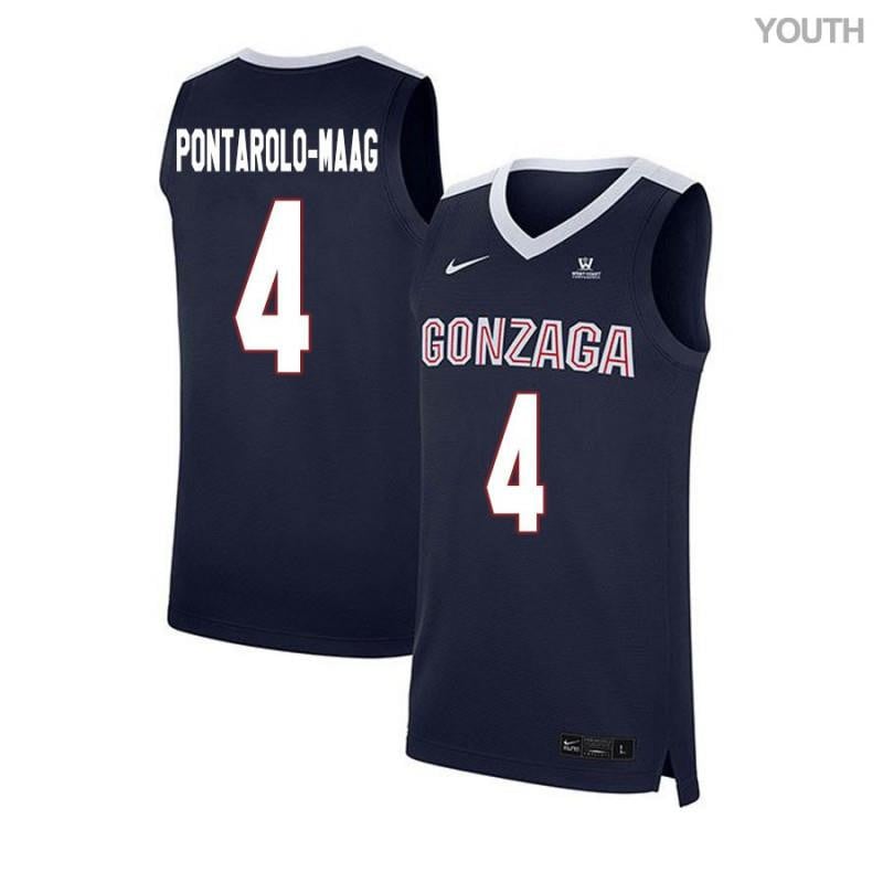 4 Chris Pontarolo-Maag Navy Elite Gonzaga Bulldogs NCAA Jersey Youth