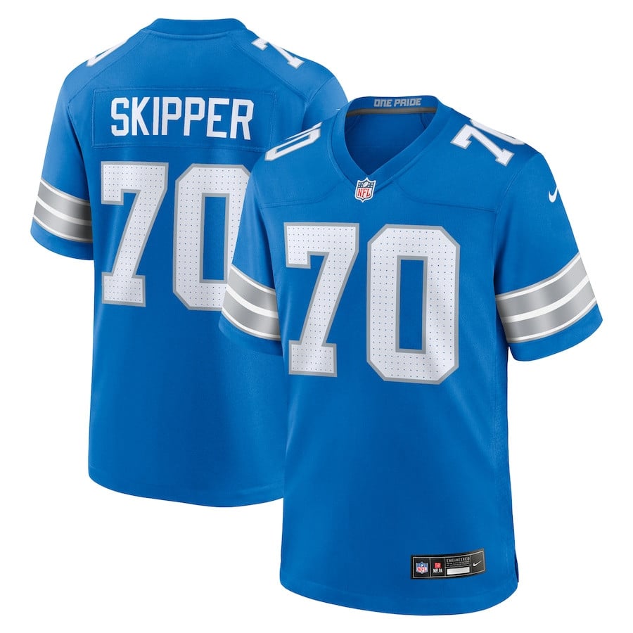 Dan Skipper 70 Detroit Lions Team Game Blue NFL Jersey Men's