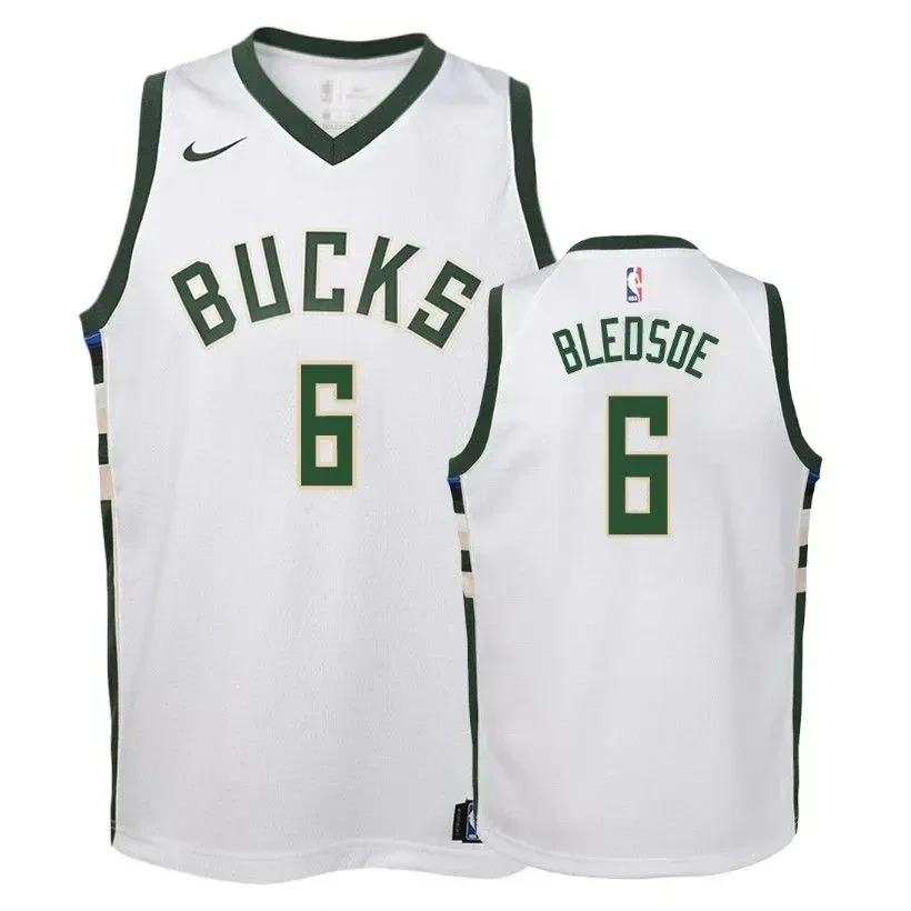 Bucks Eric Bledsoe 6 Associatio White NBA Jersey Youth